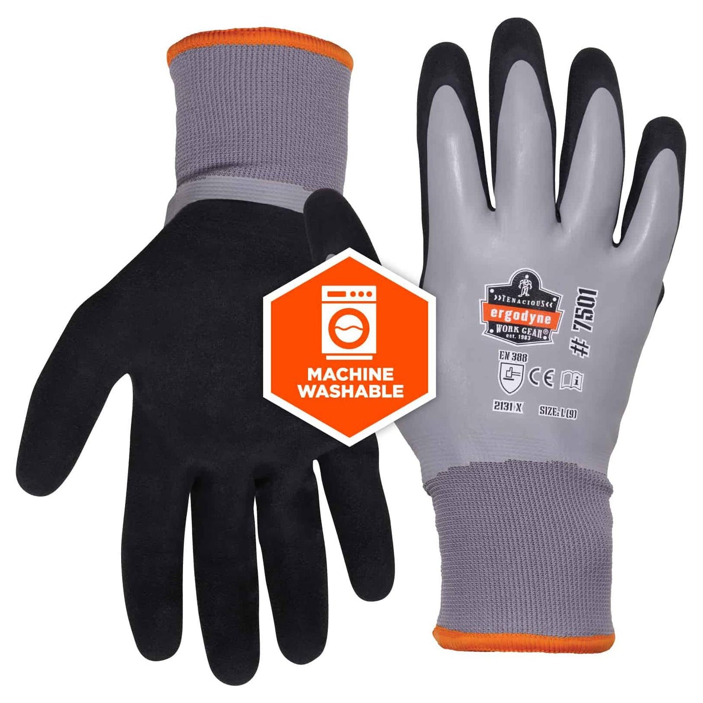 Gray Knit Gloves - Ergodyne - Waterproof Grip