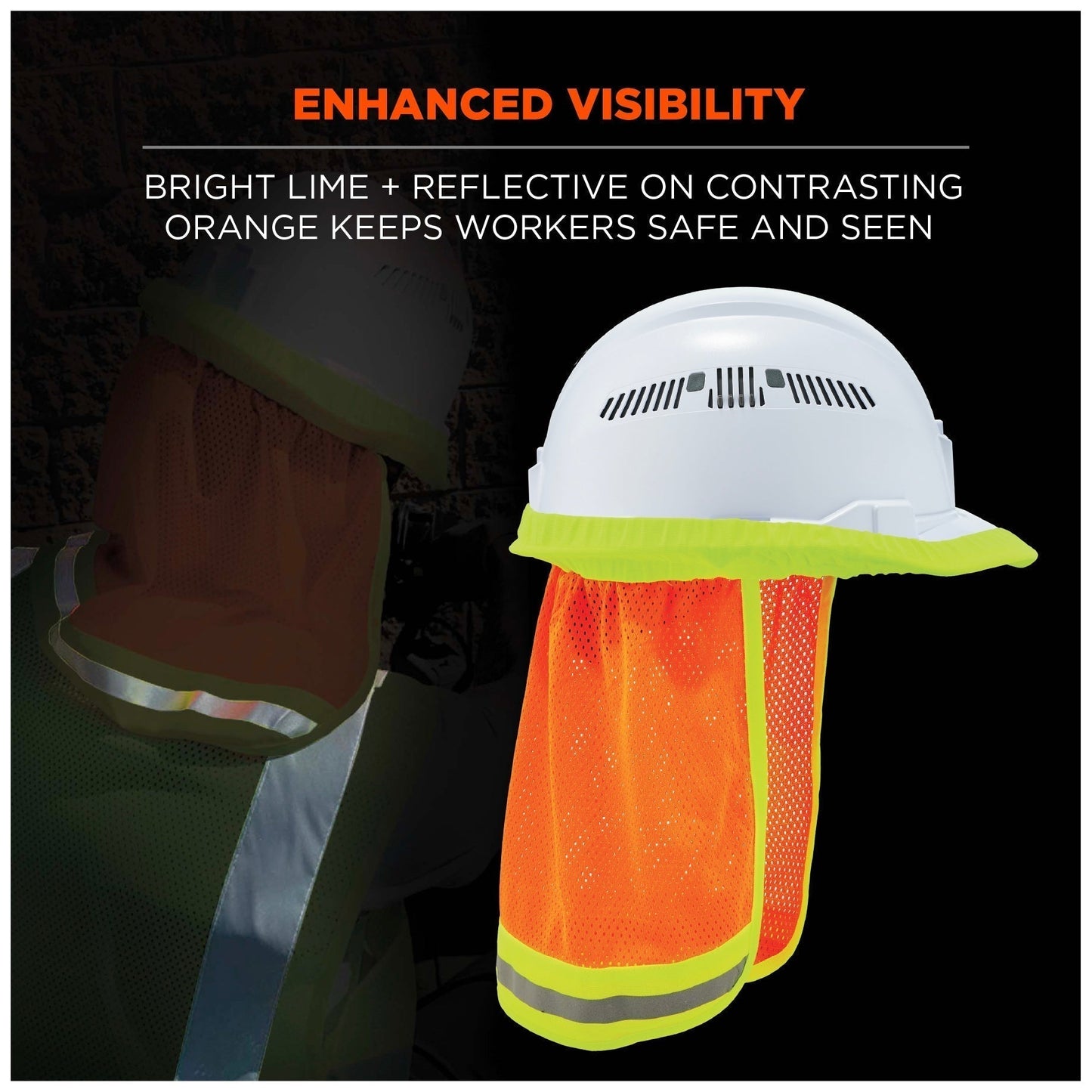 Yellow/Lime Hard Hat Shades - Ergodyne - Hi-Vis Mesh