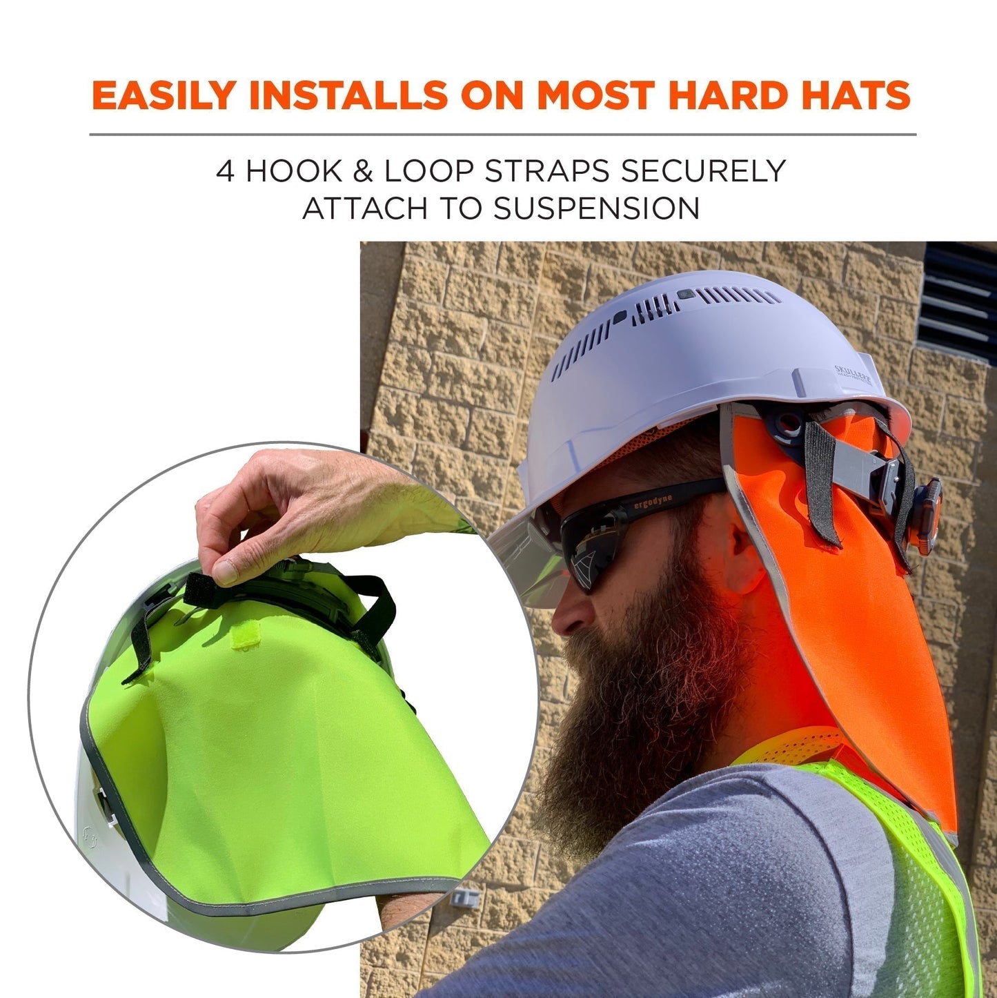 Yellow/Lime Hard Hat Shade - Ergodyne - Hi-Vis Safety
