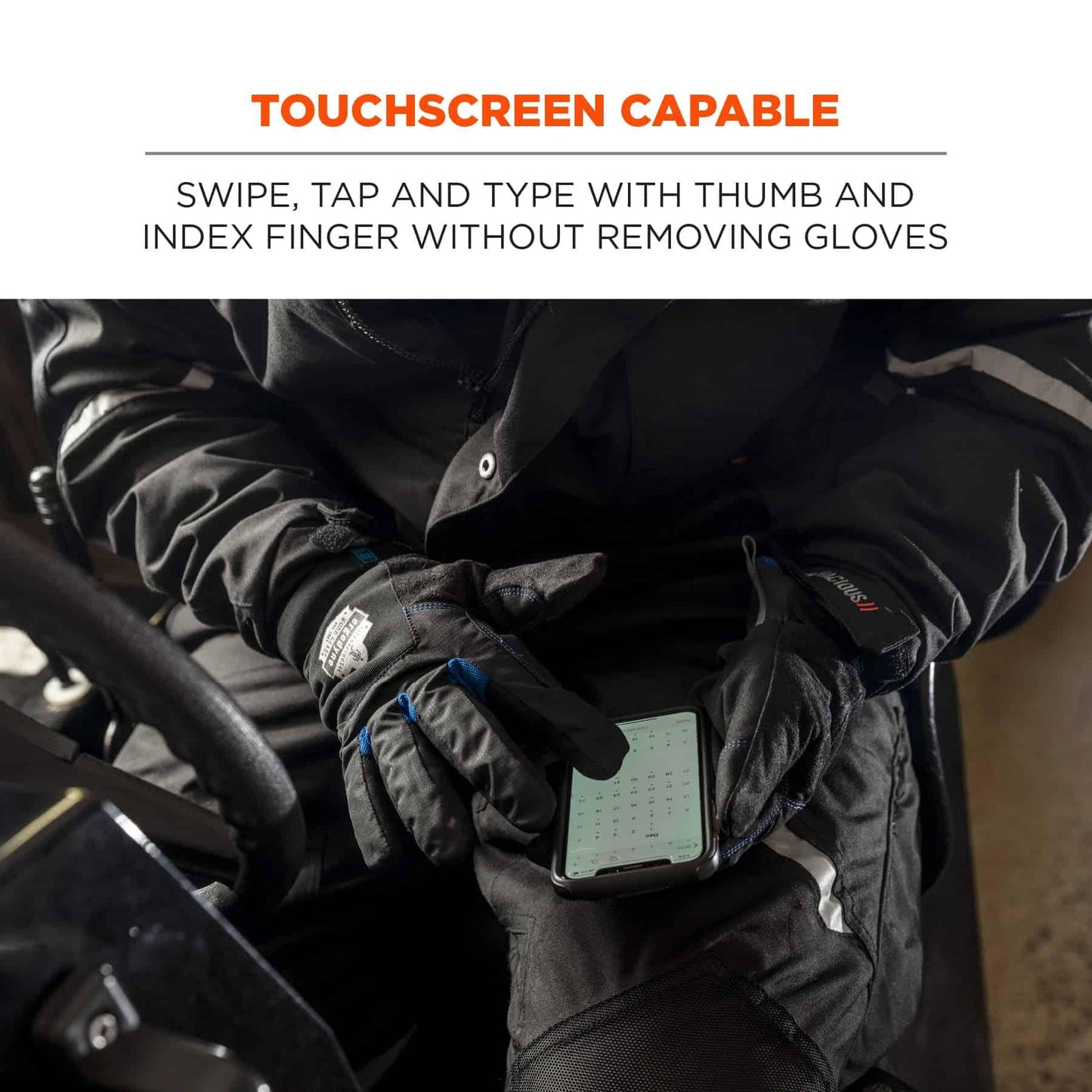 Black Thermal Gloves - Ergodyne - Touchscreen Friendly