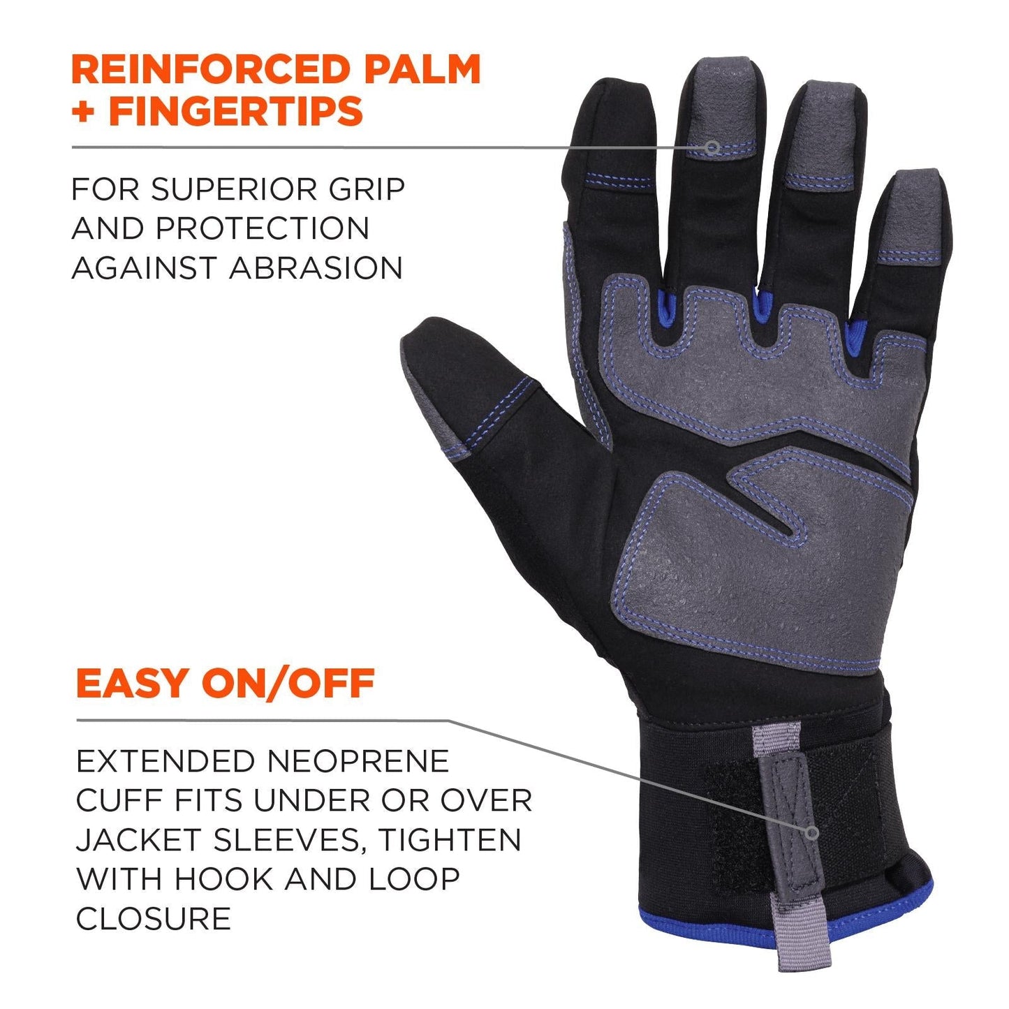 Black Thermal Gloves - Ergodyne - Reinforced Utility
