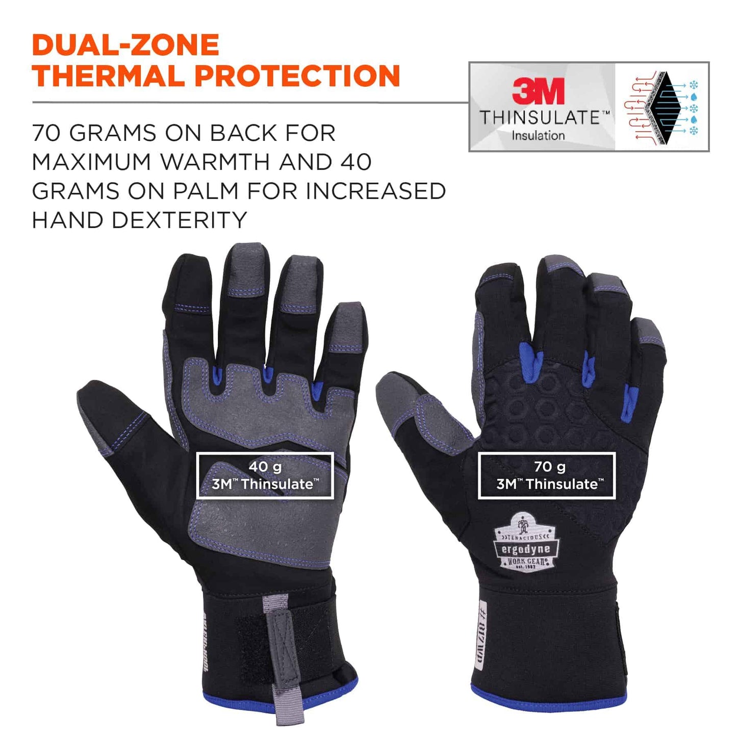 Black Performance Gloves - Ergodyne - Waterproof Utility
