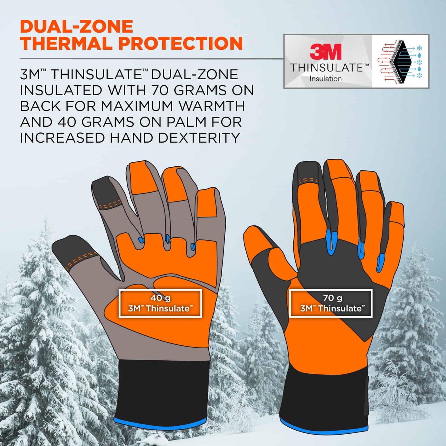 Orange Performance Gloves - Ergodyne - Waterproof Utility