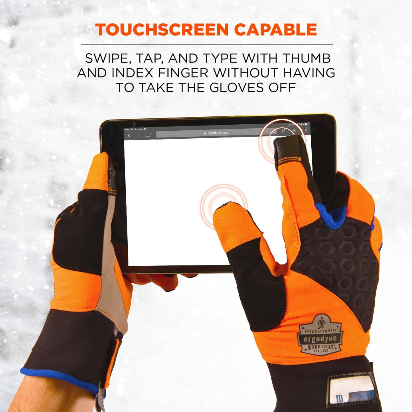 Orange Performance Gloves - Ergodyne - Waterproof Utility
