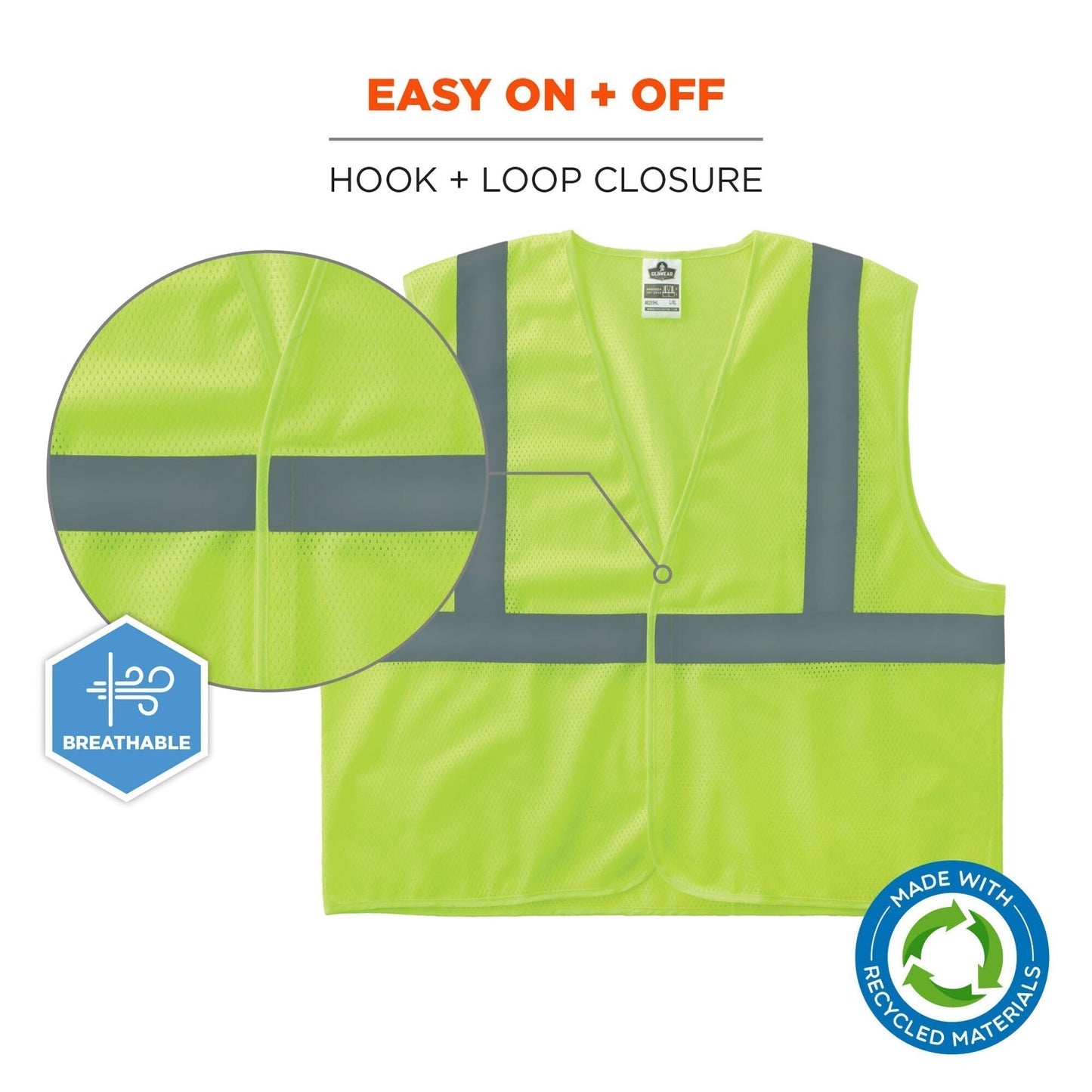 Yellow/Lime Safety Vests - Ergodyne - Eco-Friendly Design