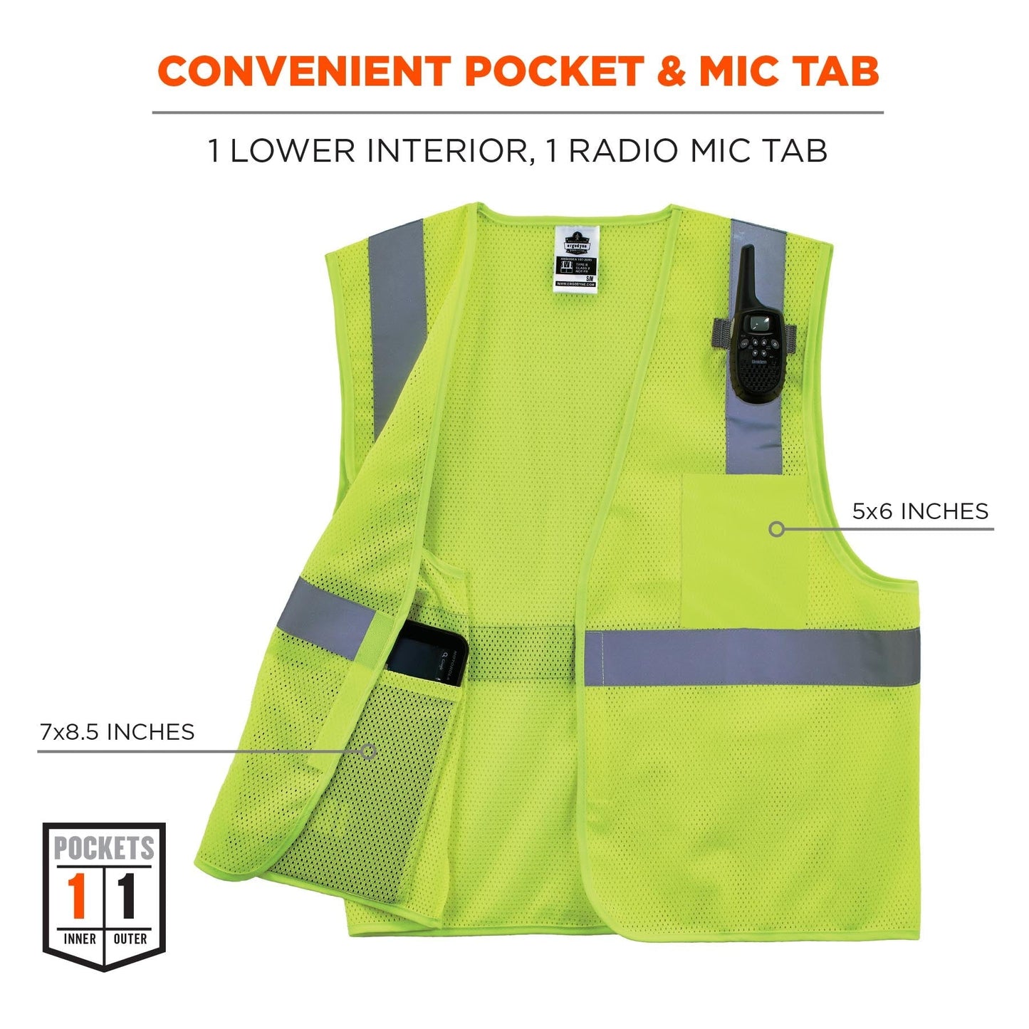 Yellow/Lime Safety Vest - Ergodyne - Hi-Vis Utility