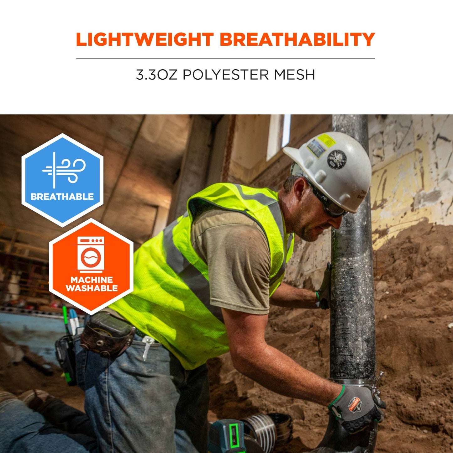 Yellow/Lime Safety Vest - Ergodyne - Hi-Vis Utility