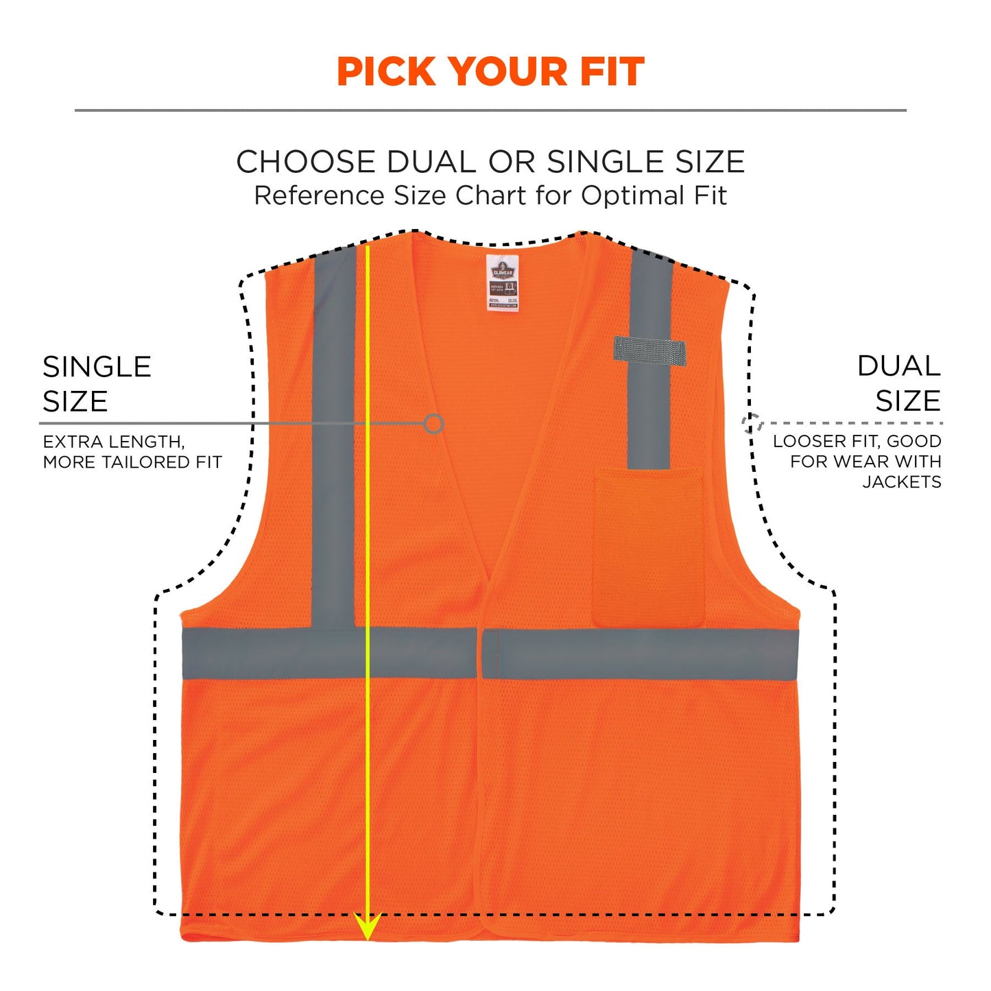 Yellow/Lime Safety Vest - Ergodyne - Hi-Vis Utility