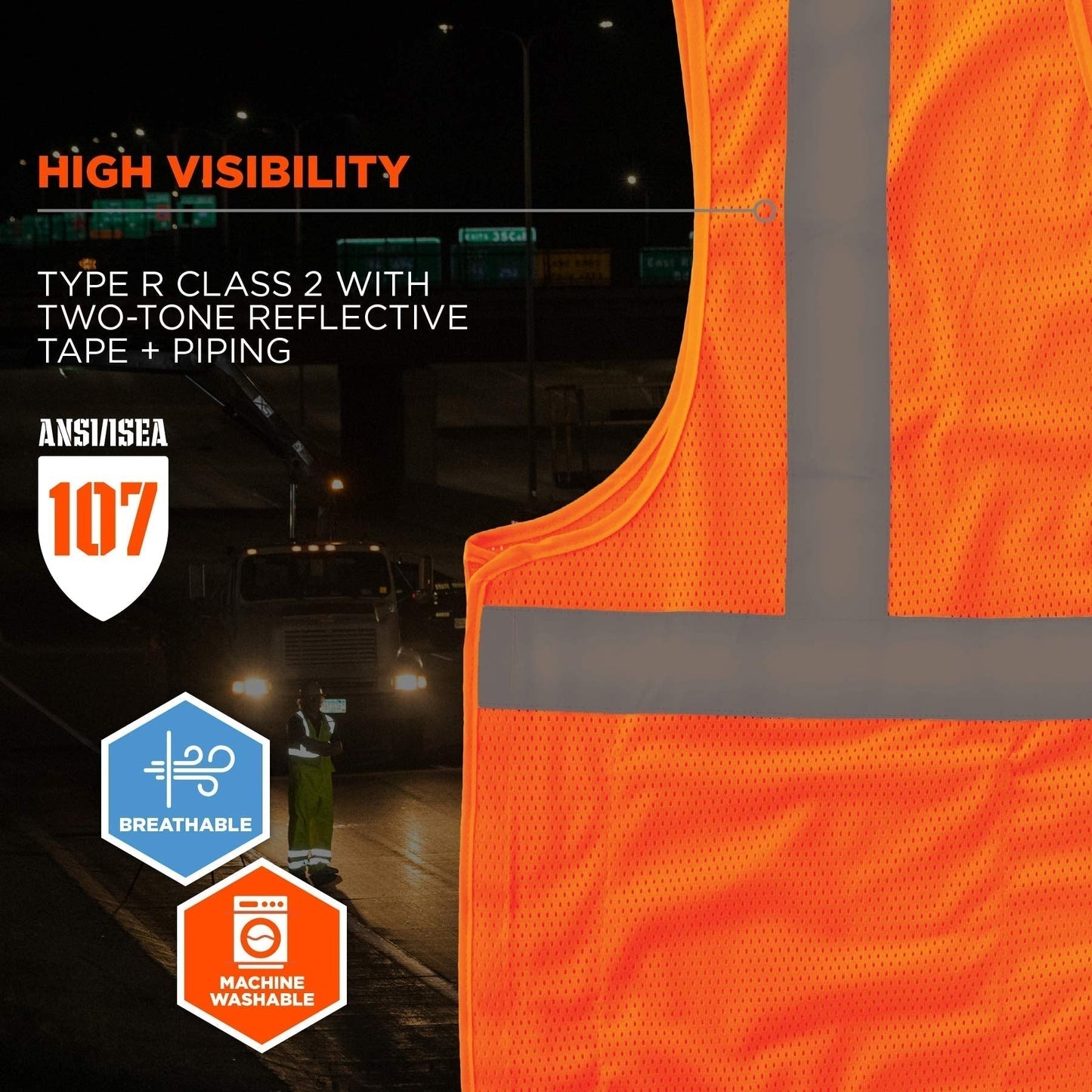 Yellow/Lime Safety Vest - Ergodyne - Breakaway Design