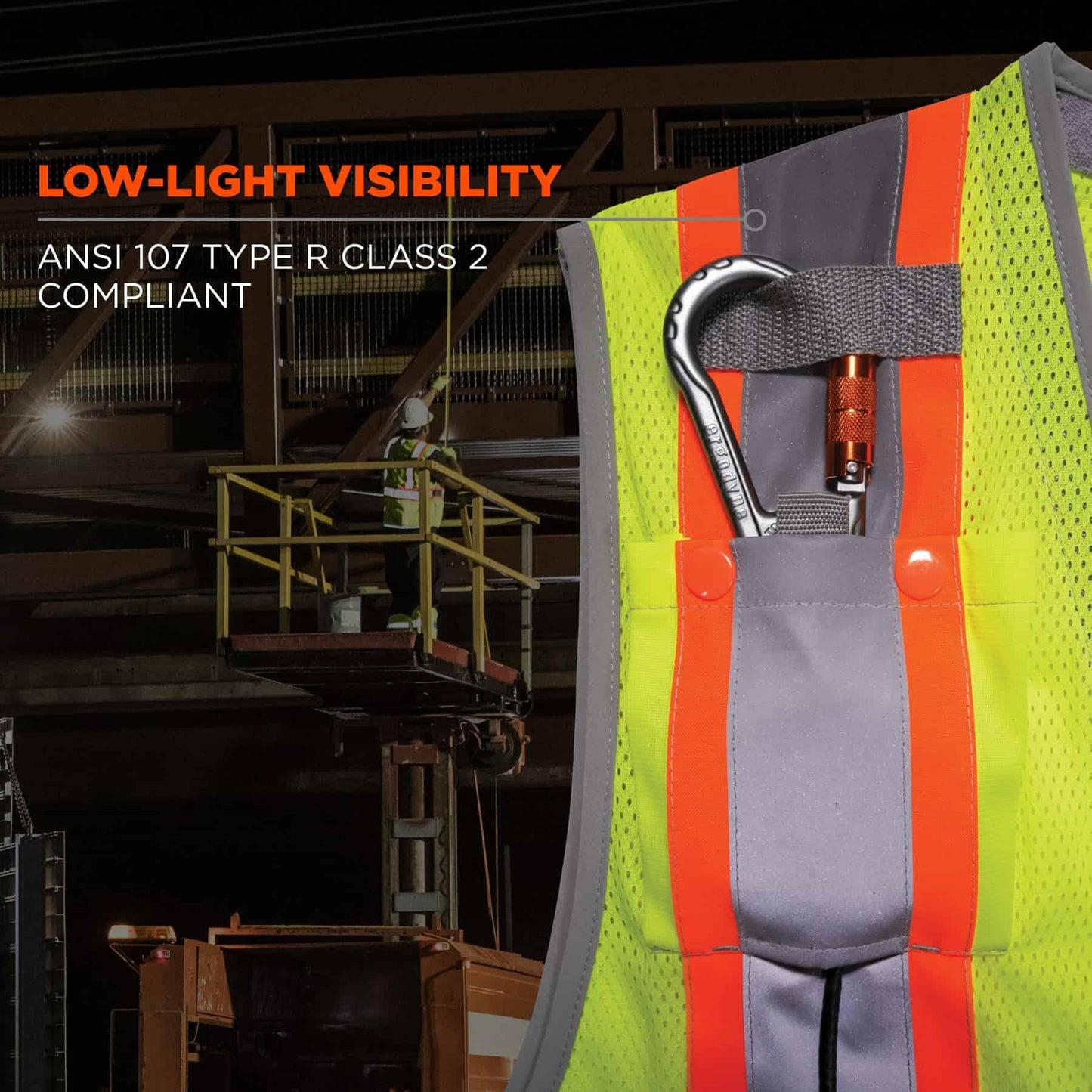 Yellow/Lime Safety Vest - Ergodyne - Hi-Vis Durable