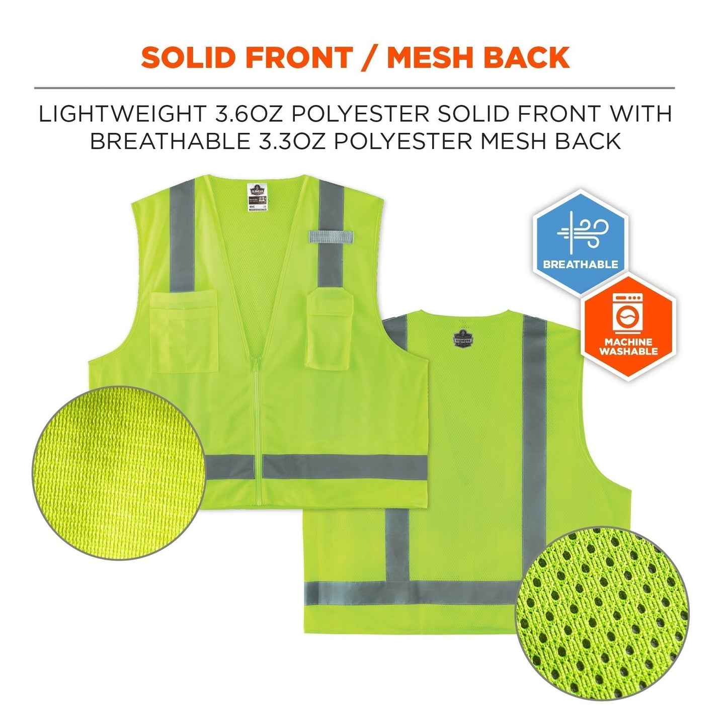 Yellow/Lime Safety Vest - Ergodyne - Hi-Visibility