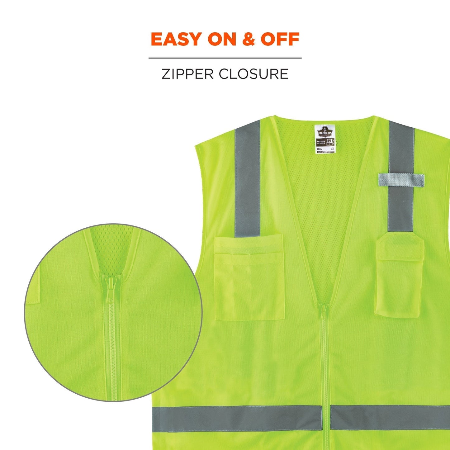 Yellow/Lime Safety Vest - Ergodyne - Hi-Visibility