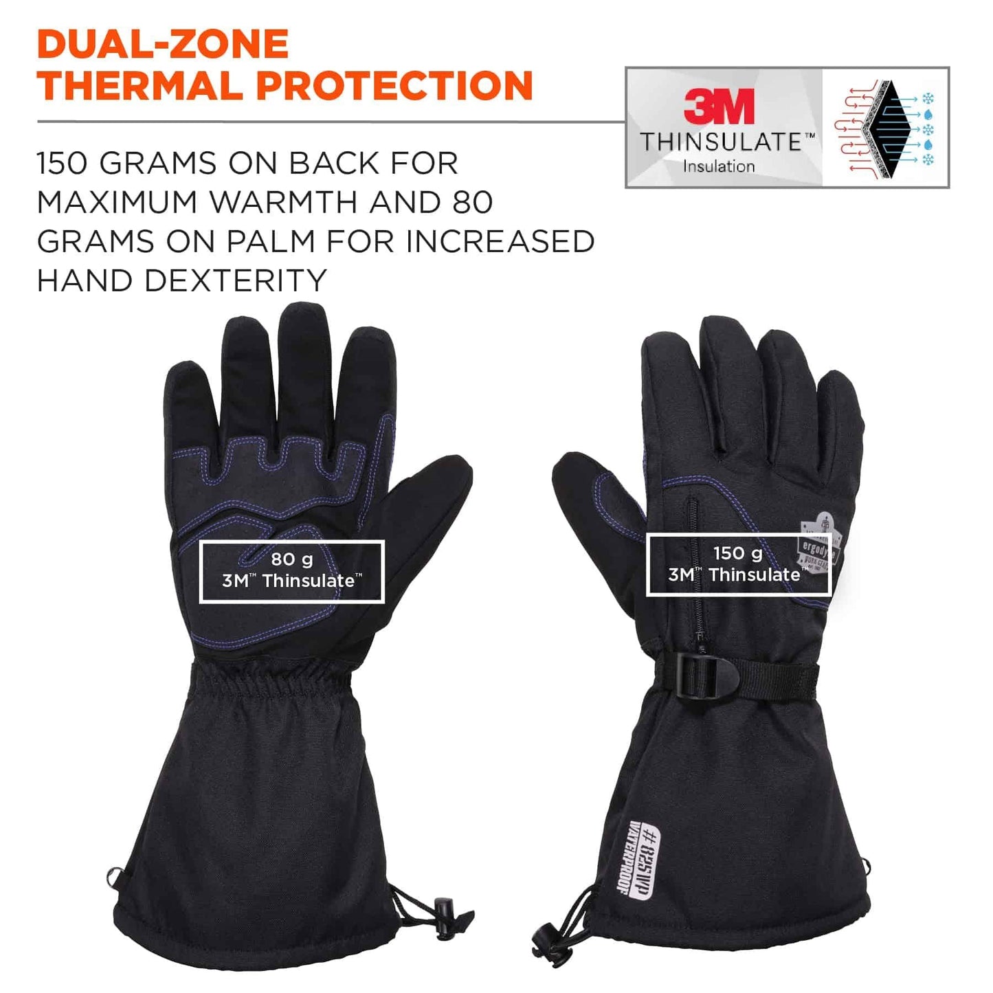Black Performance Gloves - Ergodyne - Thermal Waterproof