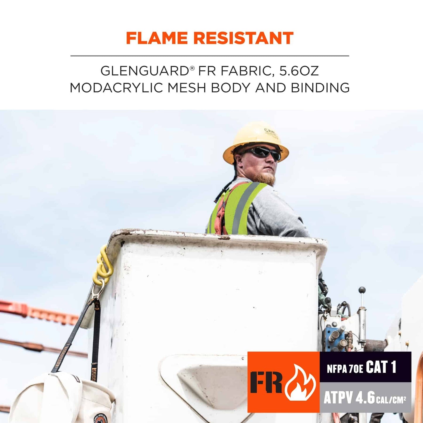 Yellow/Lime Safety Vest - Ergodyne - Flame Resistant