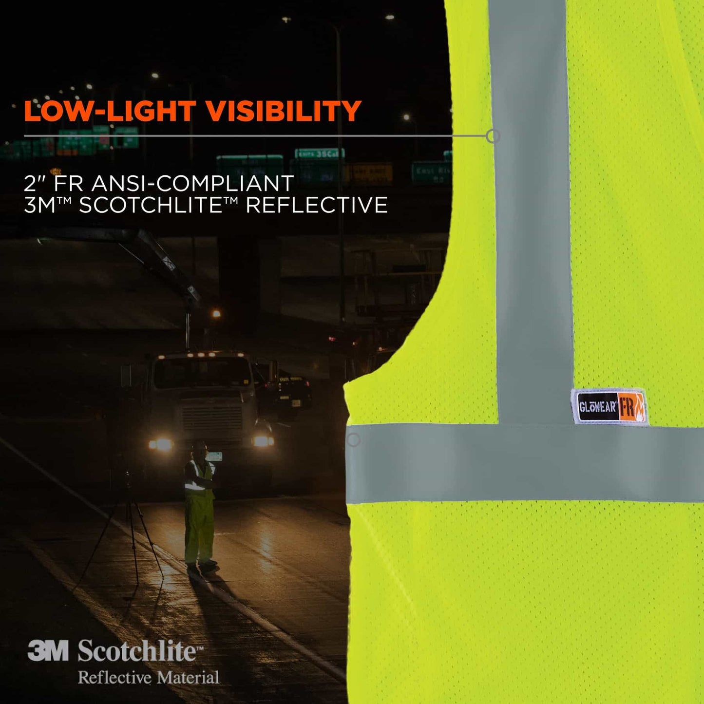 Yellow/Lime Safety Vest - Ergodyne - Flame Resistant
