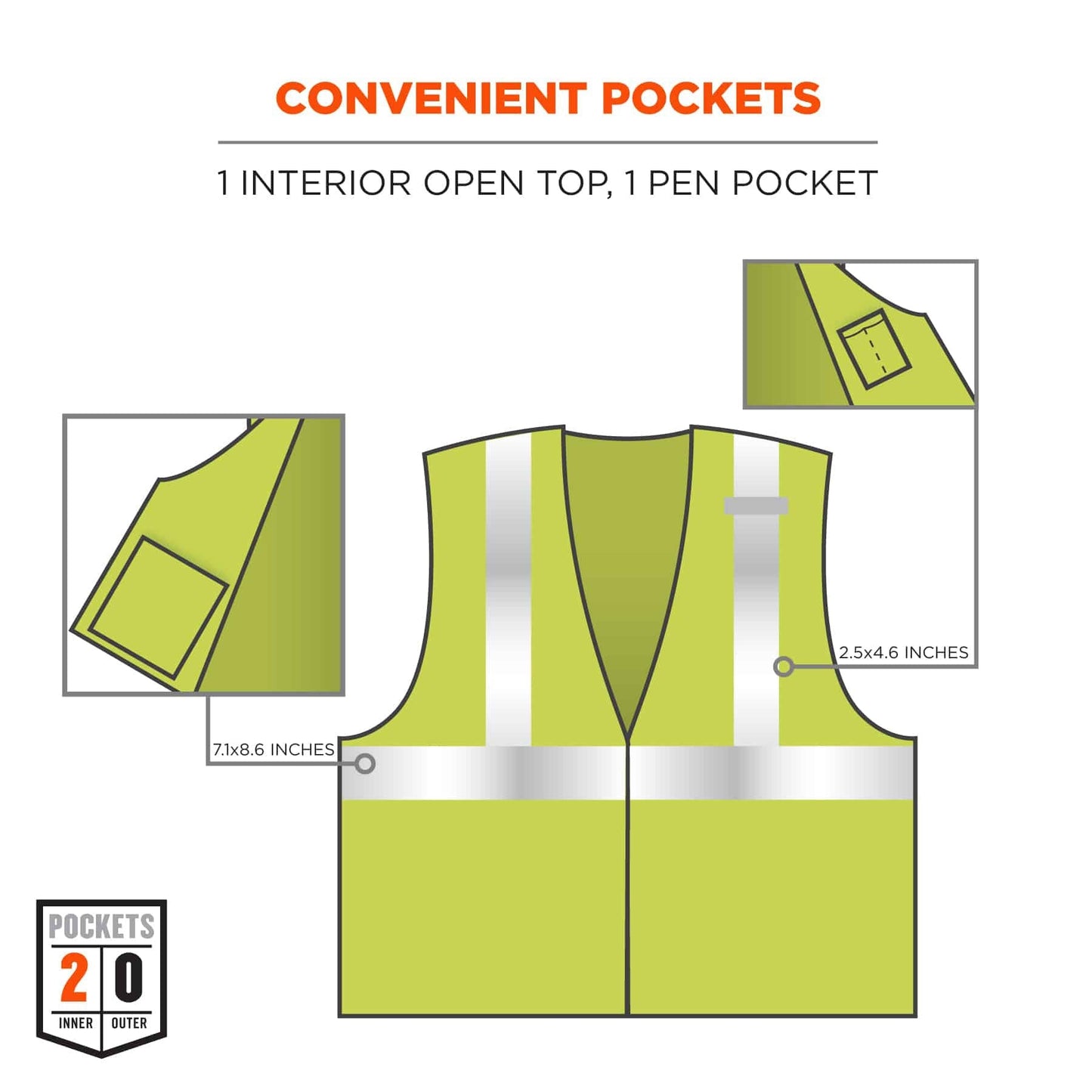 Yellow/Lime Safety Vest - Ergodyne - Flame Resistant