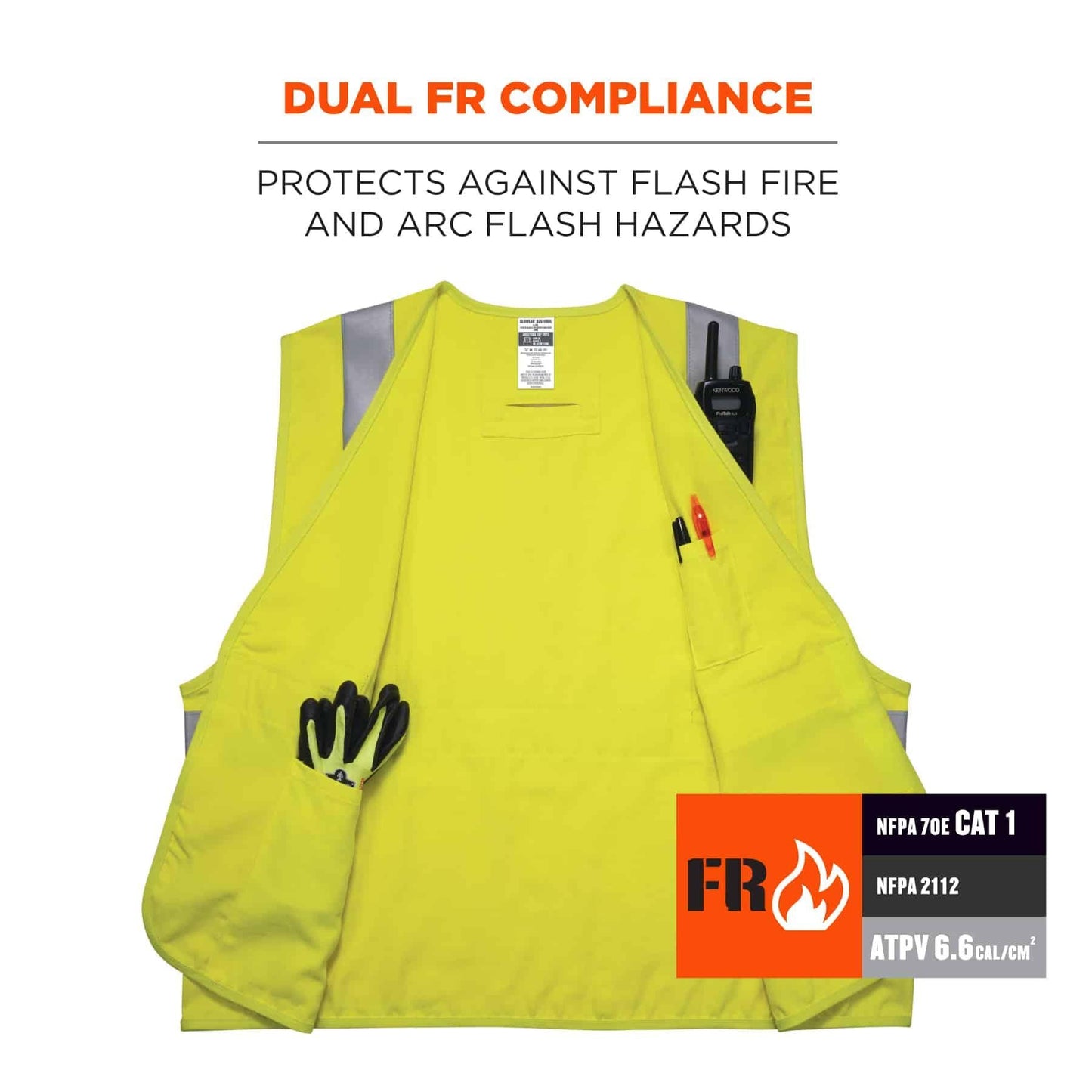 Yellow/Lime Safety Vest - Ergodyne - Reflective Design