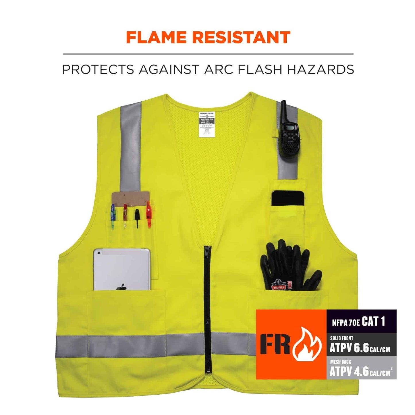 Yellow/Lime Safety Vest - Ergodyne - Flame Resistant