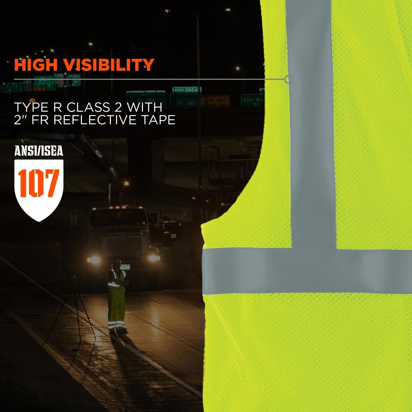 Yellow/Lime Safety Vest - Ergodyne - Hi-Vis Mesh