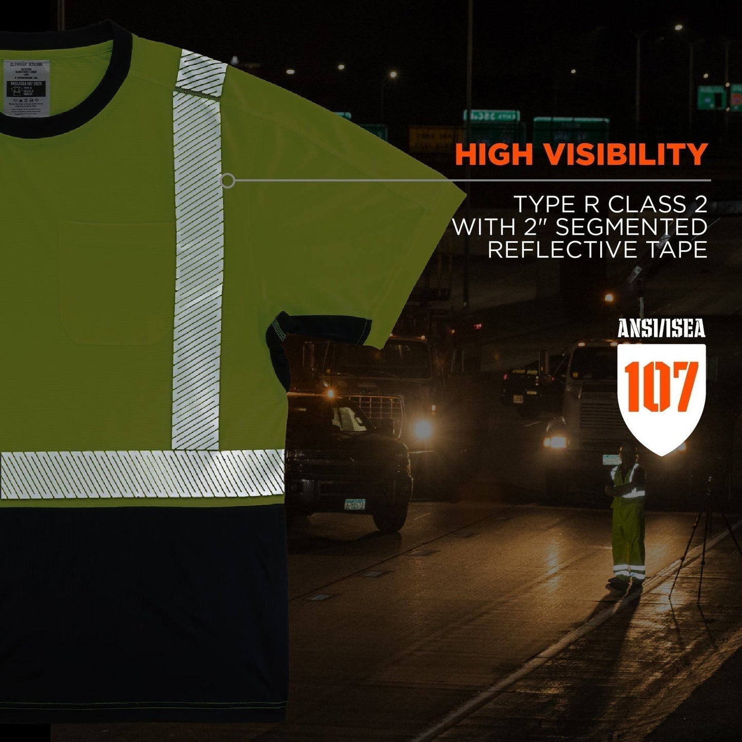 Yellow/Lime Safety Shirt - Ergodyne - Lightweight Fabric