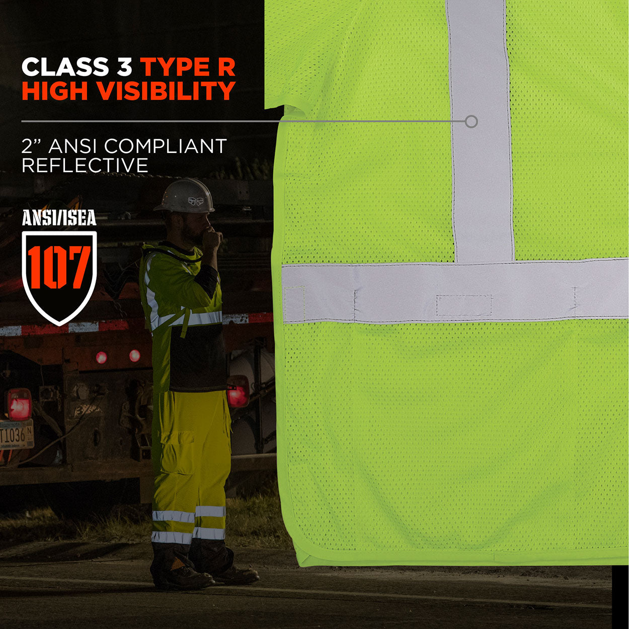 Yellow/Lime Safety Vest - Ergodyne - Breakaway Mesh