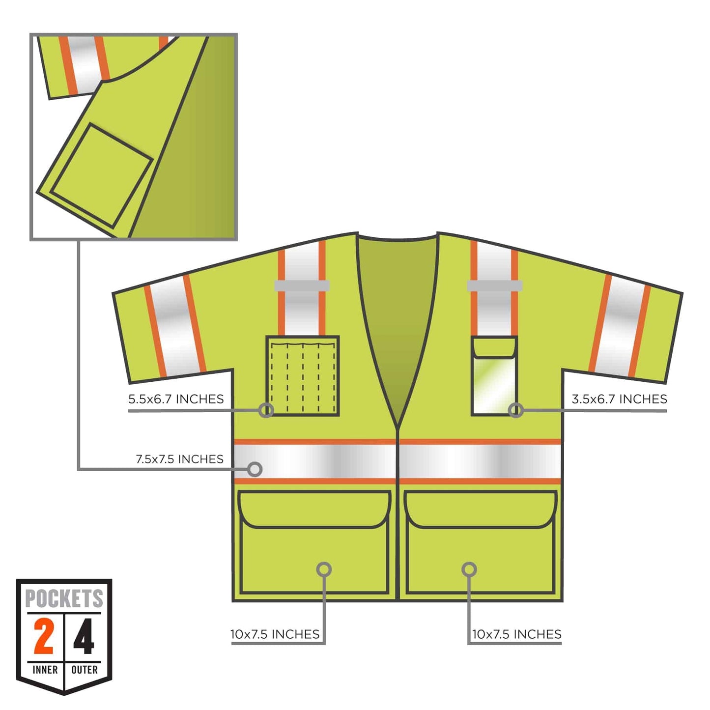 Yellow/Lime Safety Vests - Ergodyne - High-Visibility