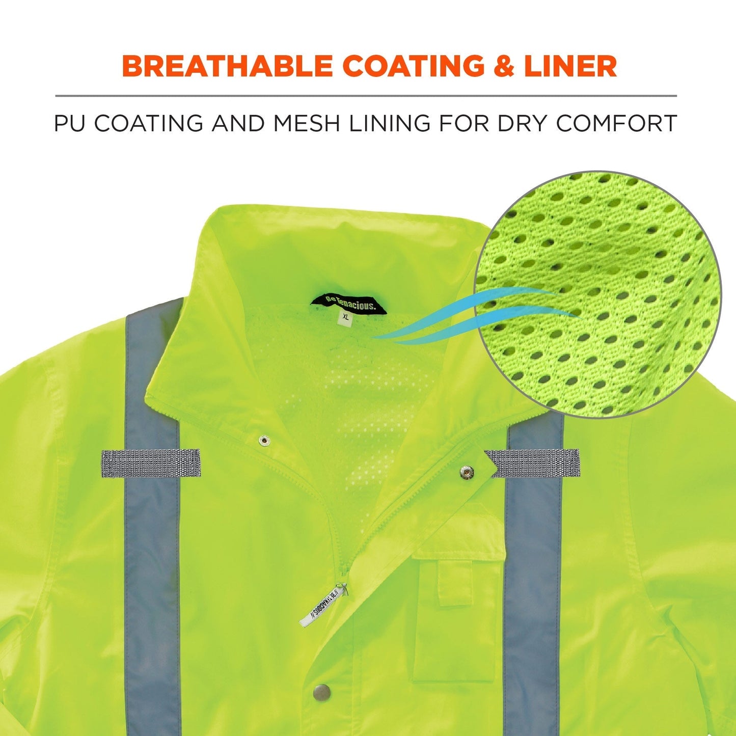 Yellow/Lime Rain Jacket - Ergodyne - Waterproof Design