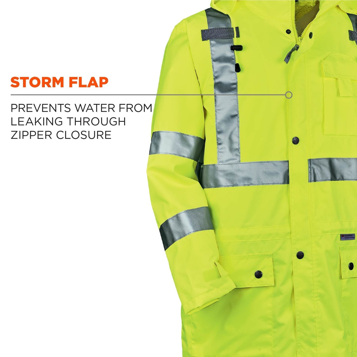 Yellow/Lime Rain Jacket - Ergodyne - Waterproof Design