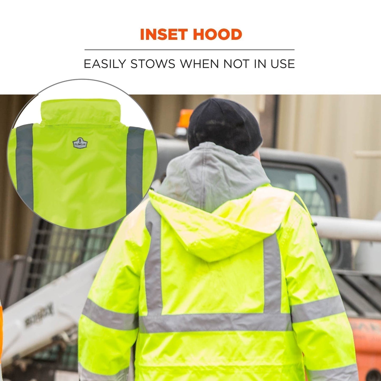 Yellow/Lime Rain Jacket - Ergodyne - Waterproof Design