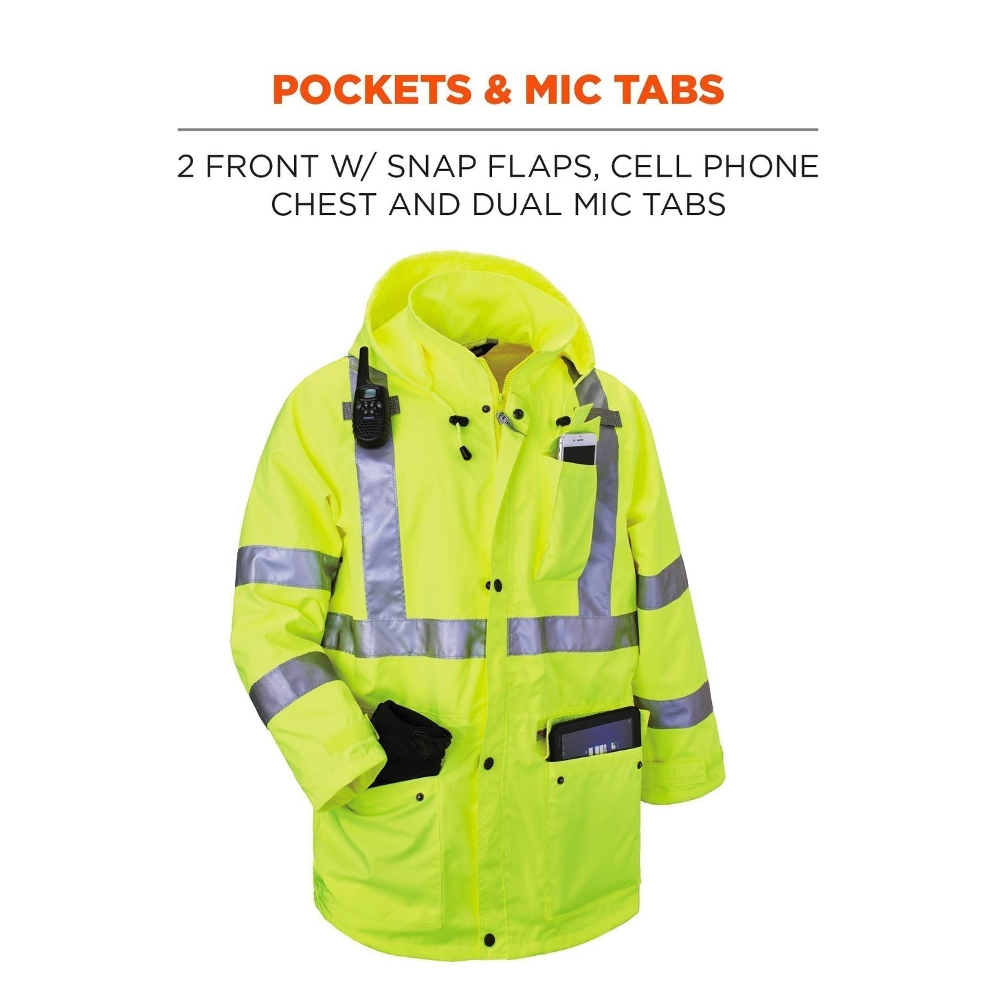 Yellow/Lime Rain Jacket - Ergodyne - Waterproof Design