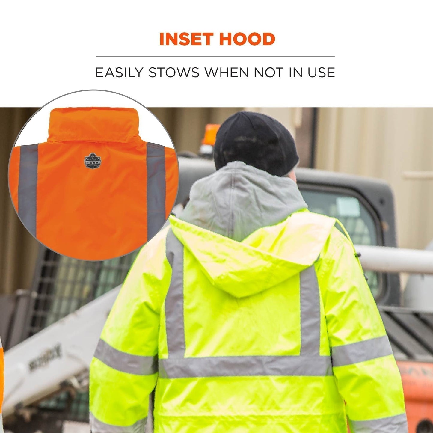 Yellow/Lime Rain Jacket - Ergodyne - Waterproof Design