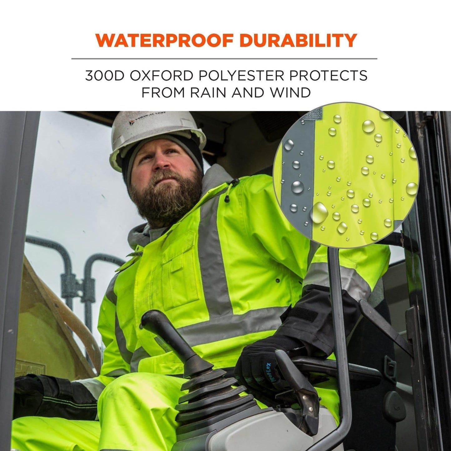 Yellow/Lime Rain Jacket - Ergodyne - Hi-Vis Waterproof