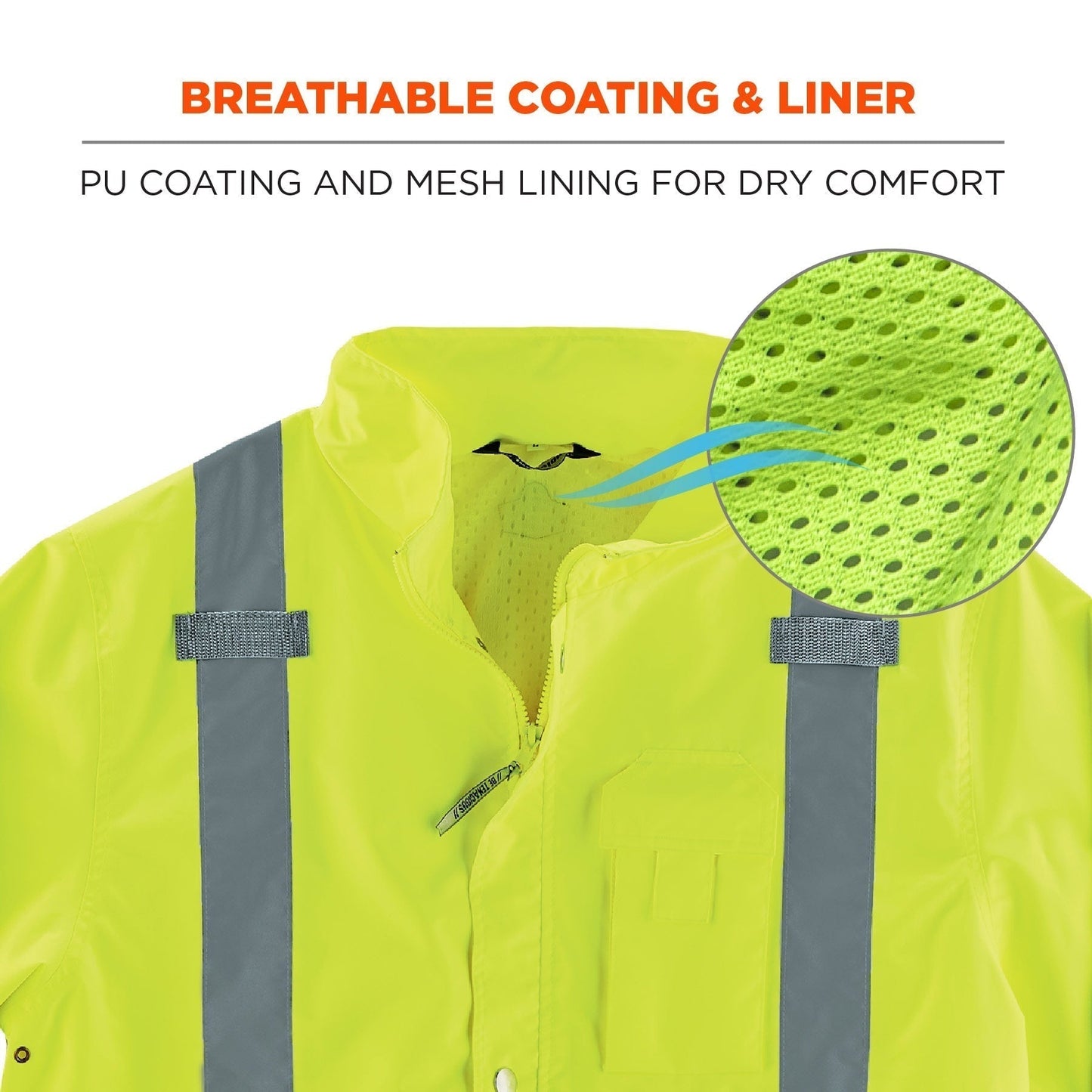 Yellow/Lime Rain Jacket - Ergodyne - Hi-Vis Waterproof