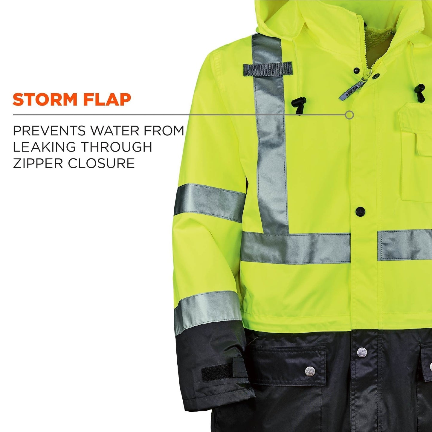 Yellow/Lime Rain Jacket - Ergodyne - Hi-Vis Waterproof