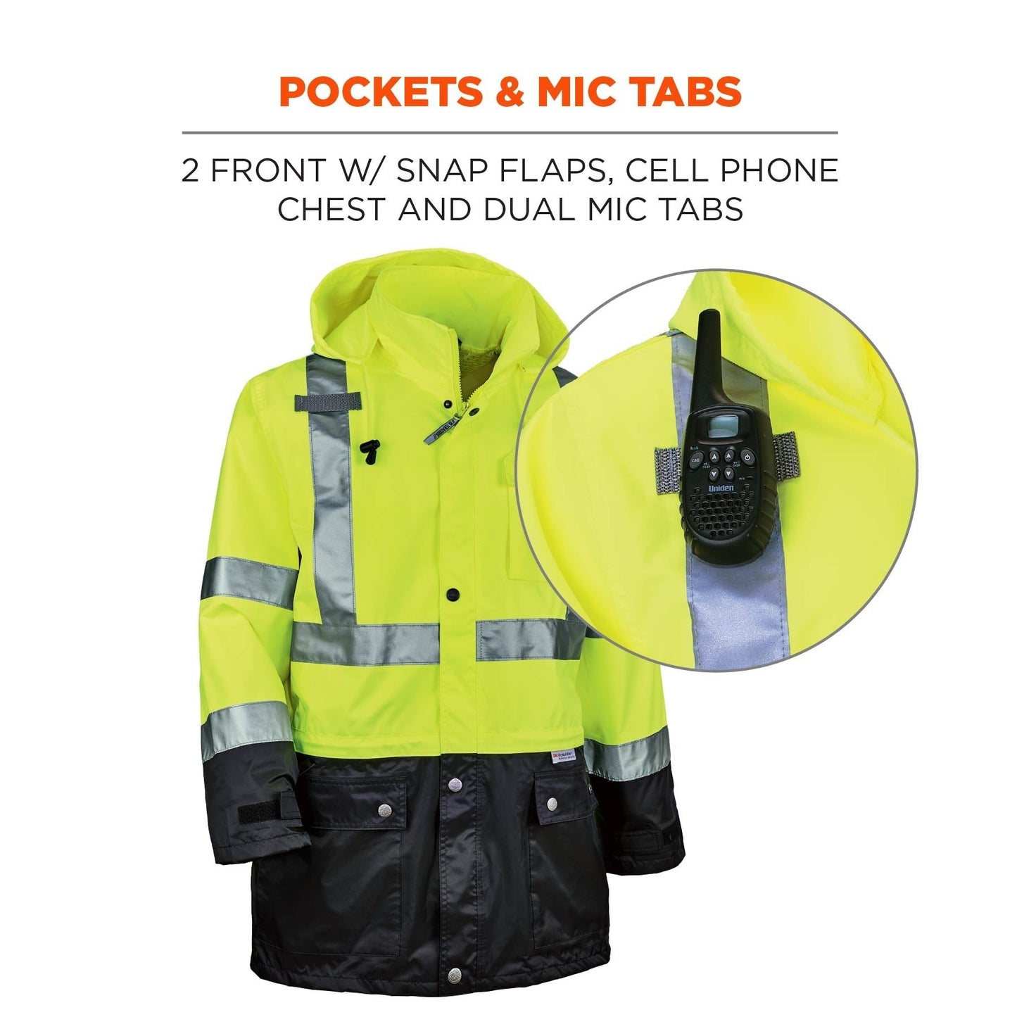 Yellow/Lime Rain Jacket - Ergodyne - Hi-Vis Waterproof