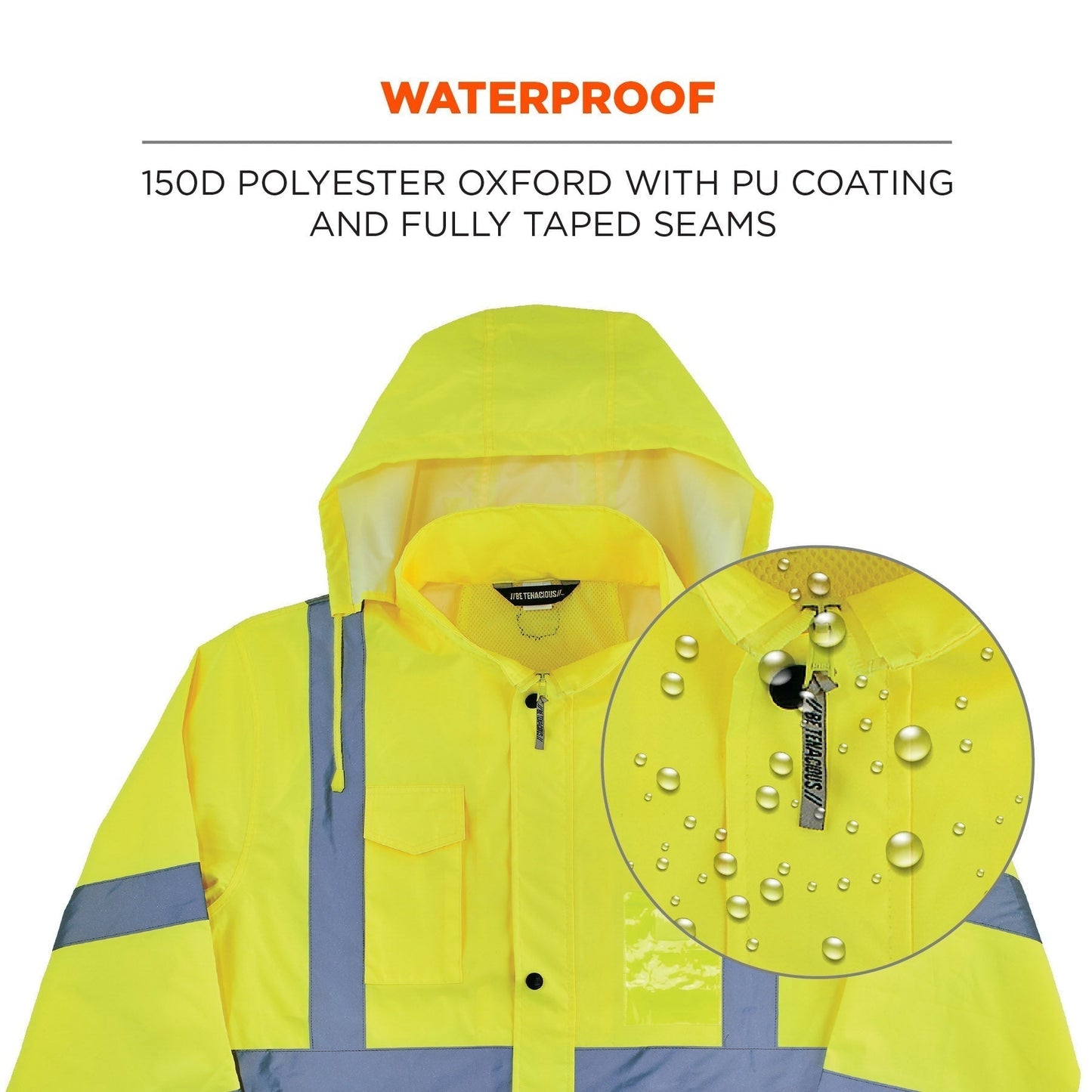 Yellow/Lime Rain Jacket - Ergodyne - Waterproof Design
