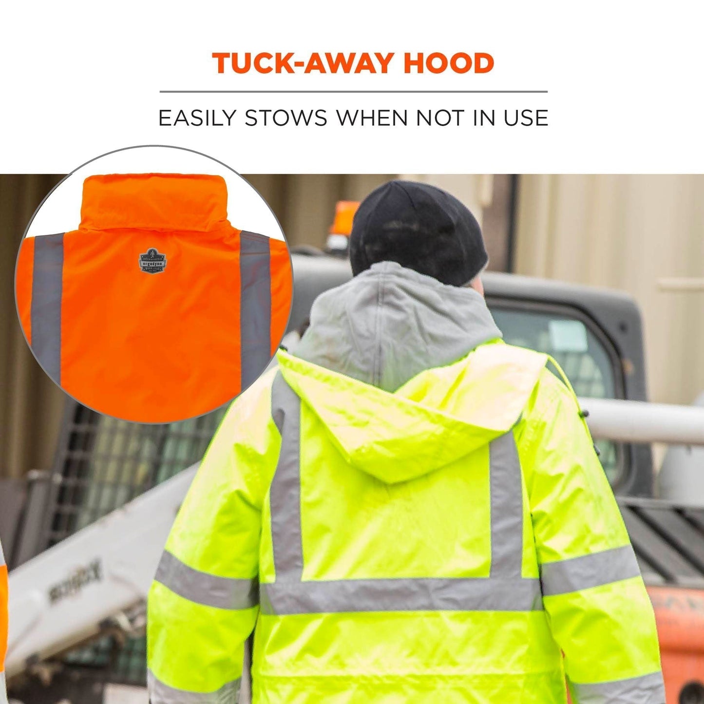 Yellow/Lime Rain Jacket - Ergodyne - Waterproof Design