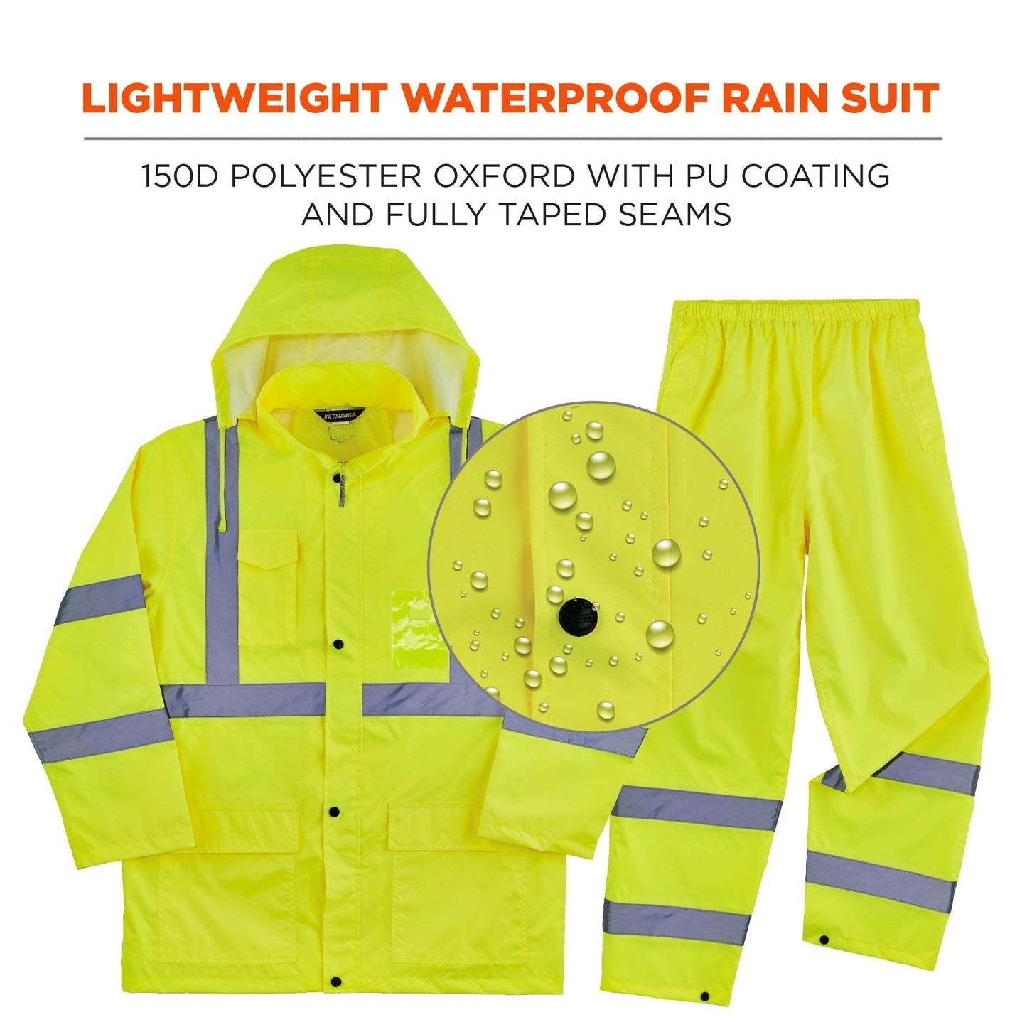 Yellow/Lime Rain Suit - Ergodyne - Waterproof Design