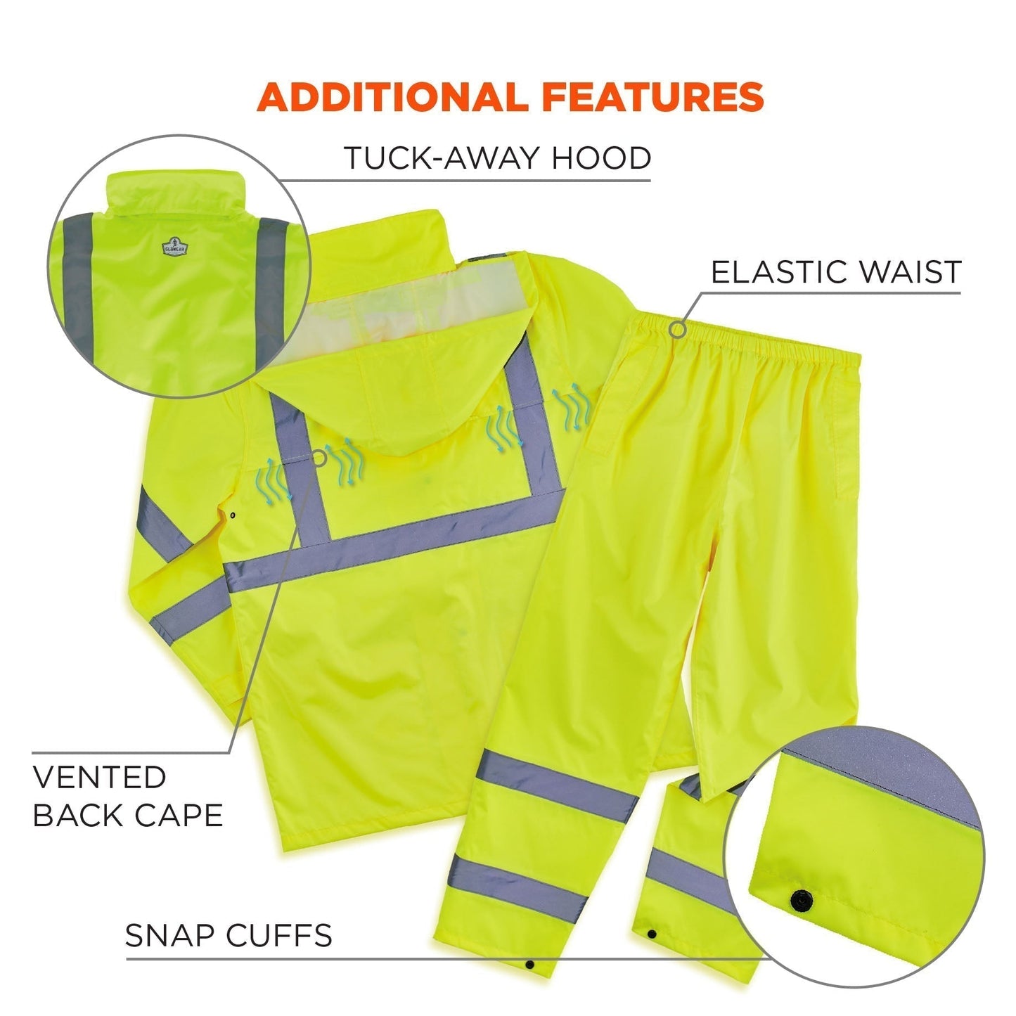 Yellow/Lime Rain Suit - Ergodyne - Waterproof Design