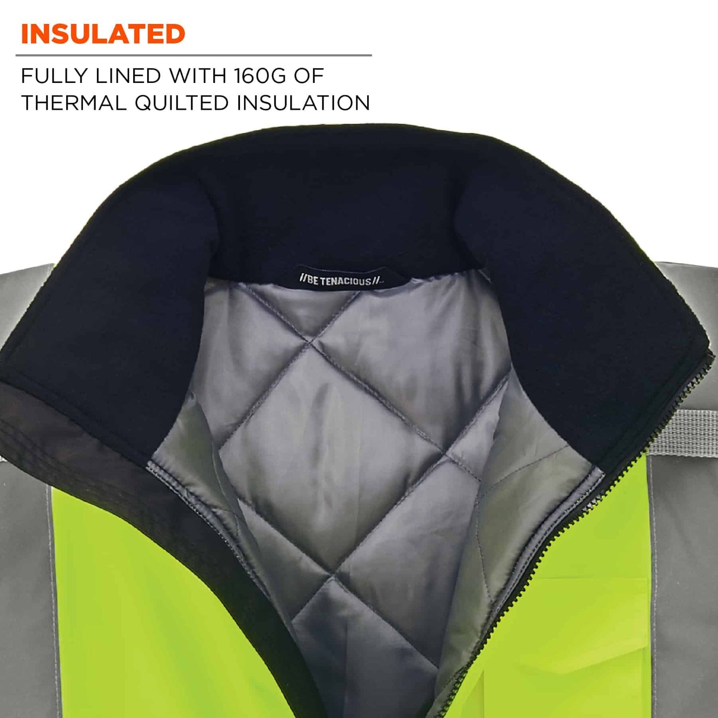 Yellow/Lime Safety Jacket - Ergodyne - Quilted Design