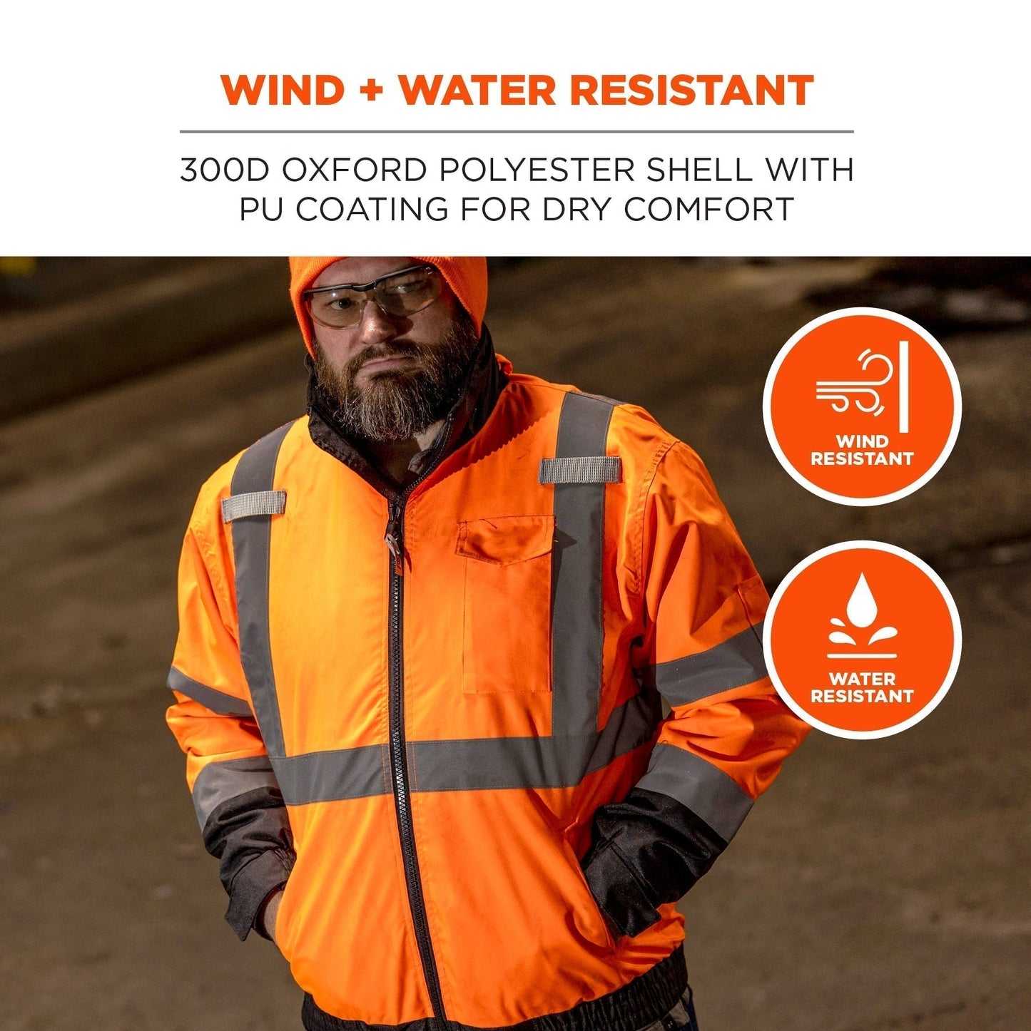 Orange Safety Jacket - Ergodyne - Reflective Visibility
