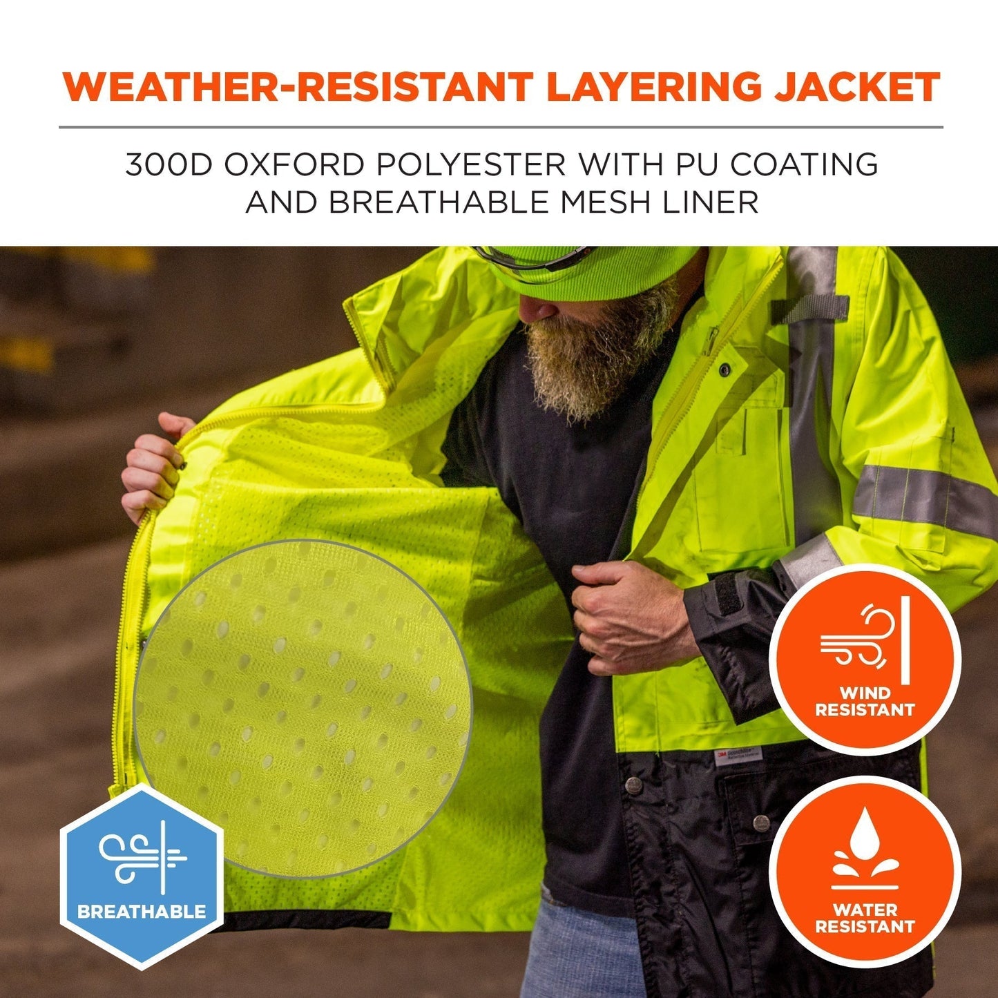 Yellow/Lime Safety Jacket - Ergodyne - High Visibility