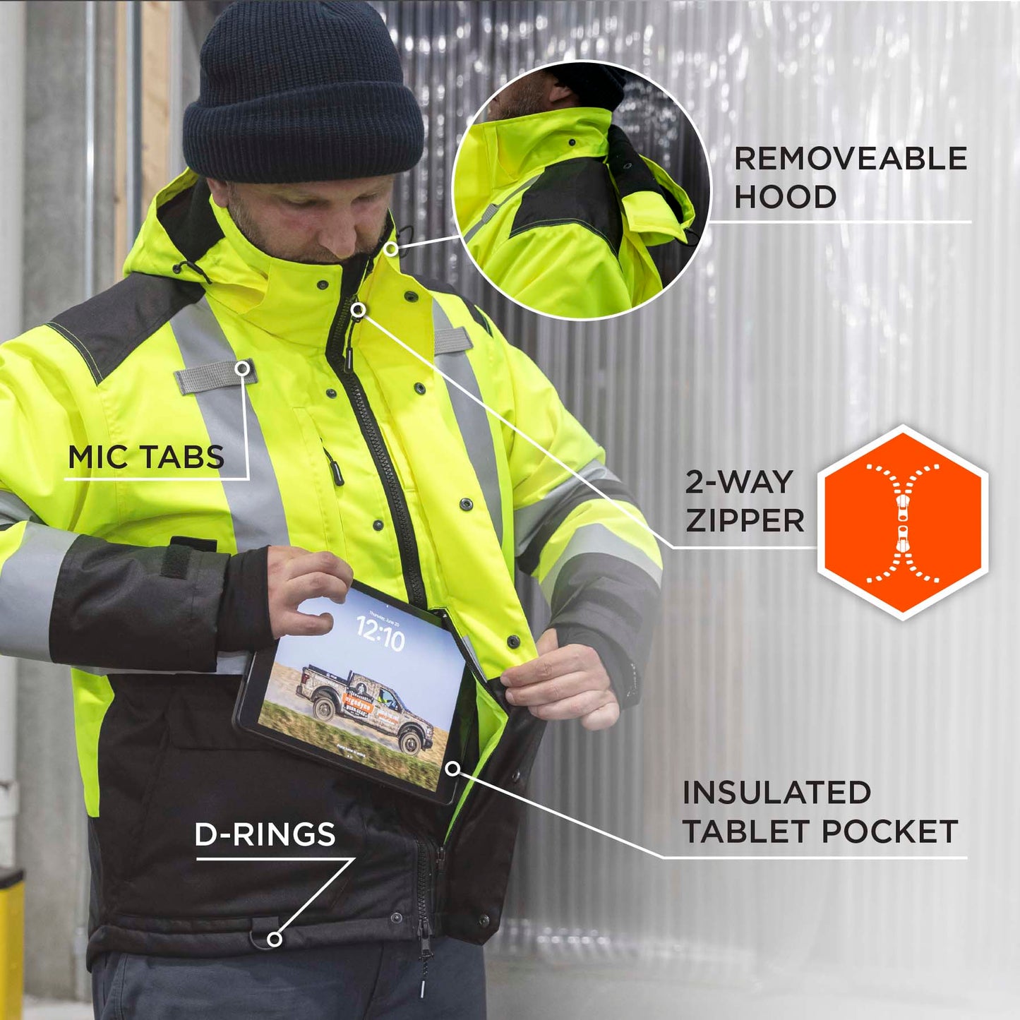 Yellow/Lime Safety Jacket - Ergodyne - Heat Reflective