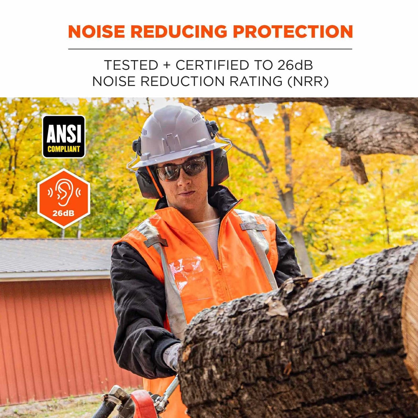 26dB NRR Ear Muffs - Ergodyne - Comfortable Design