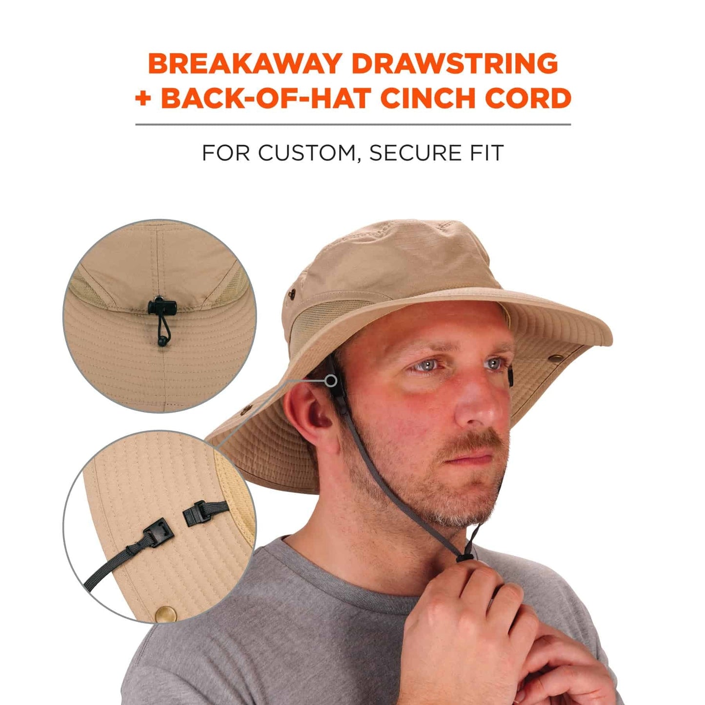 Khaki Ranger Hat - Ergodyne - Lightweight Mesh Design