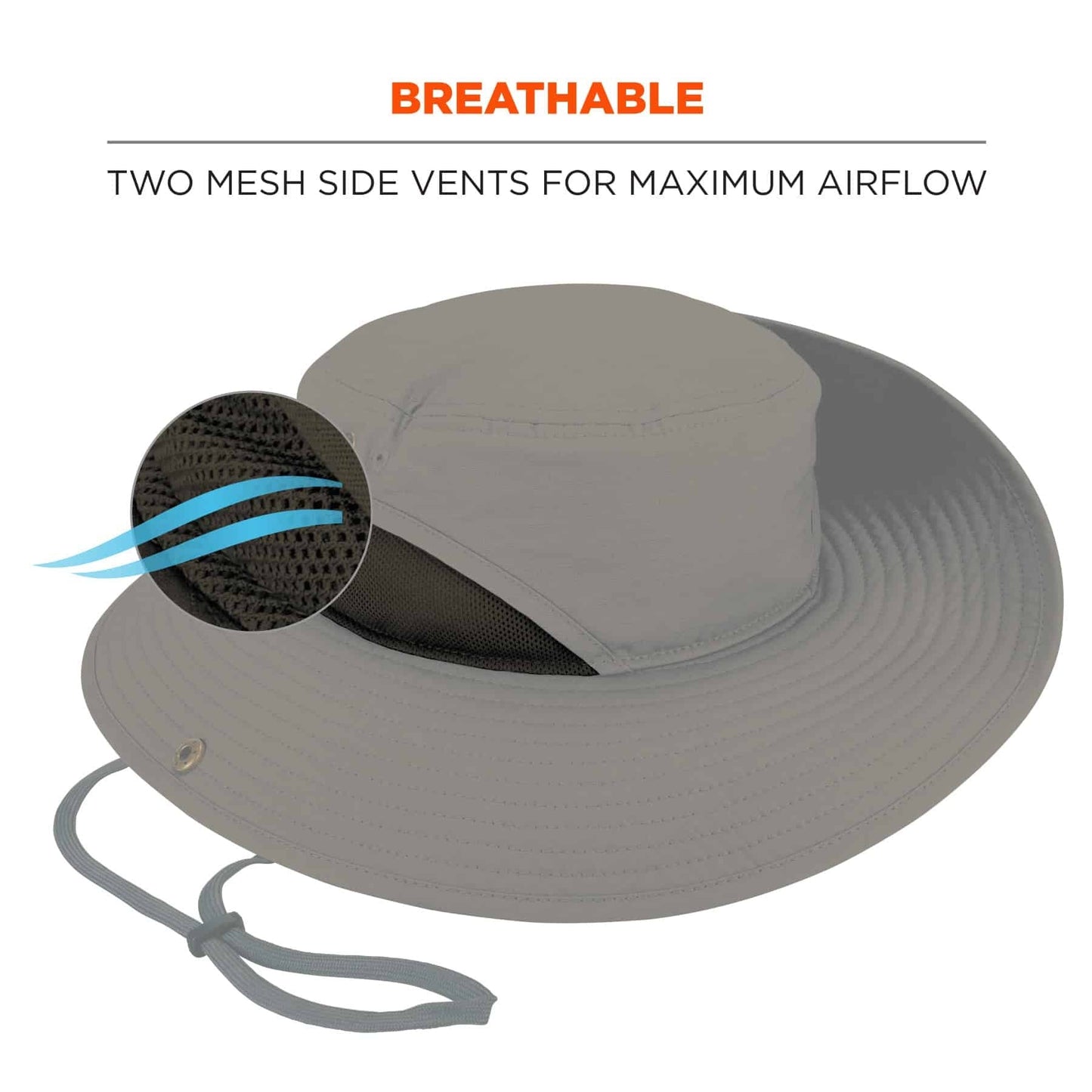 Khaki Ranger Hat - Ergodyne - Lightweight Mesh Design