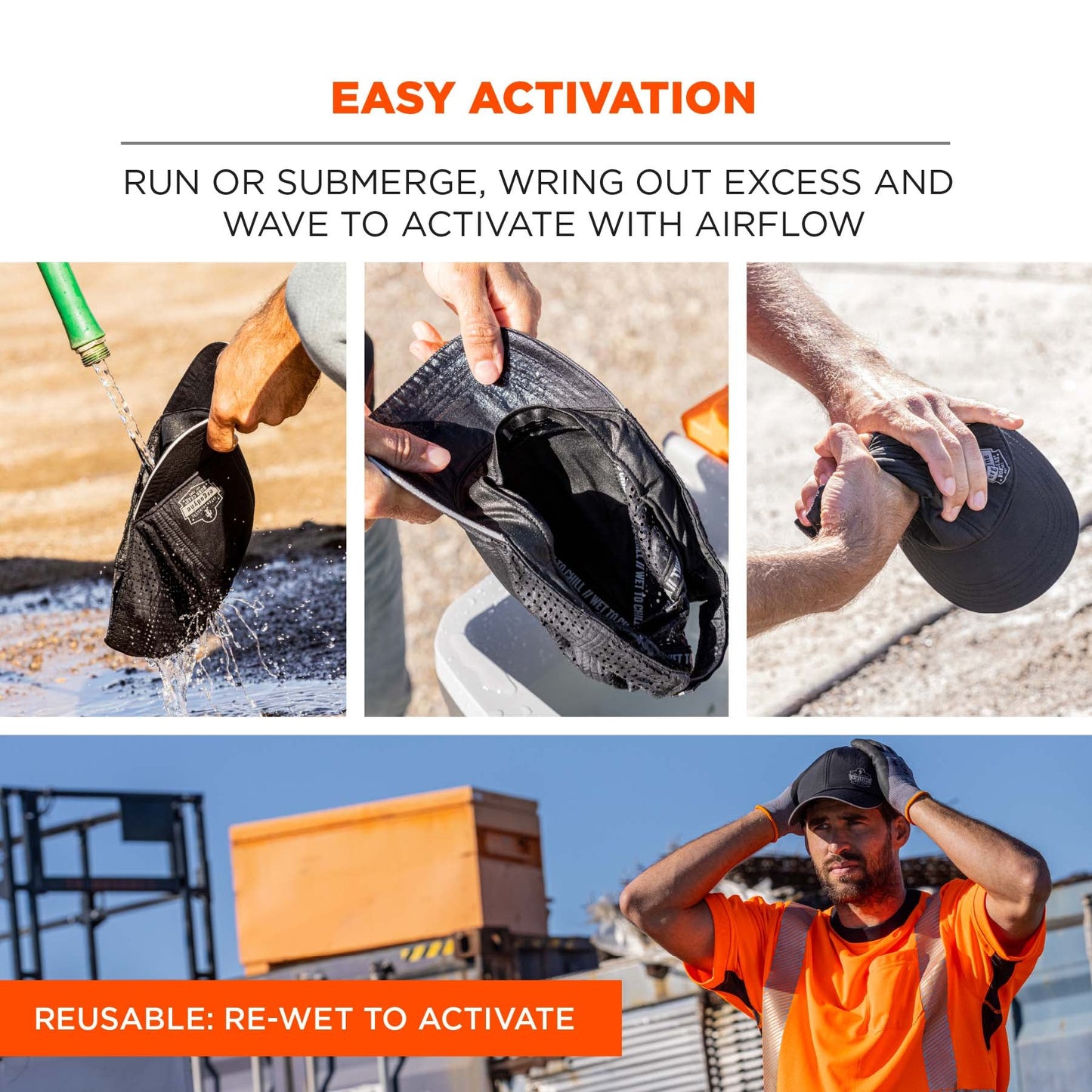 Black Ball Caps - Ergodyne - Performance Cooling Hat