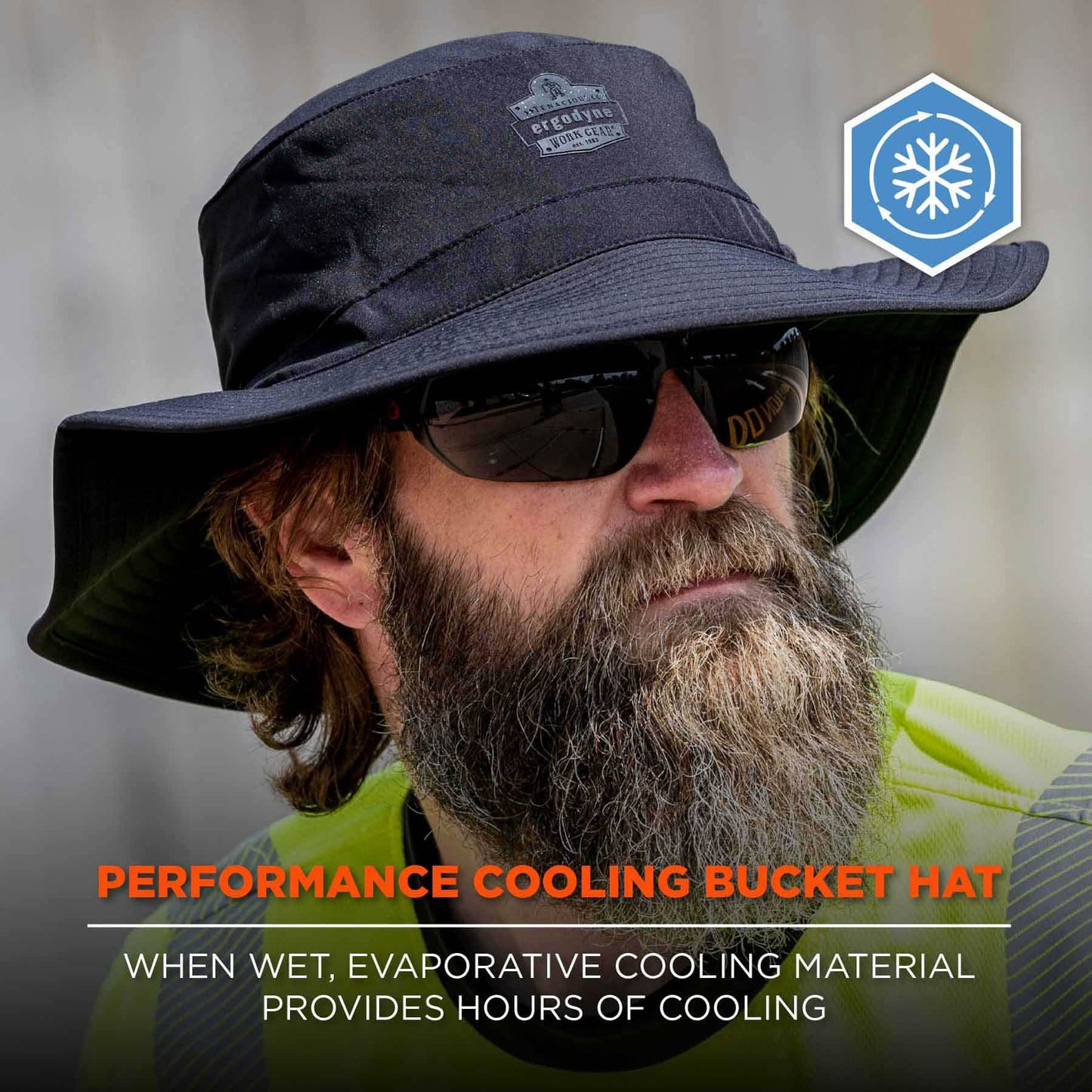 Black Cooling Bucket Hat - Ergodyne - Evaporative Material