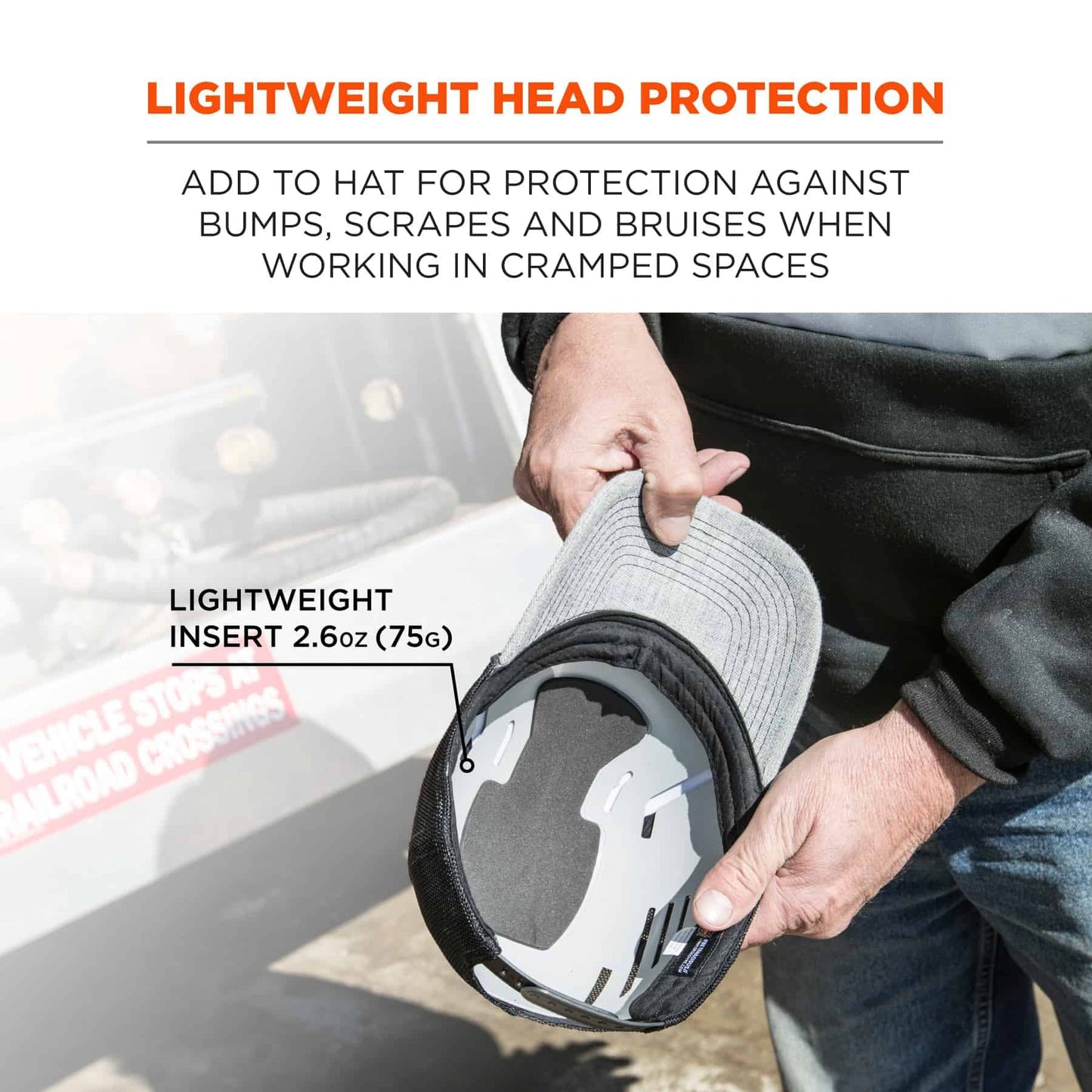 Gray Bump Cap Inserts - Ergodyne - Impact Resistant