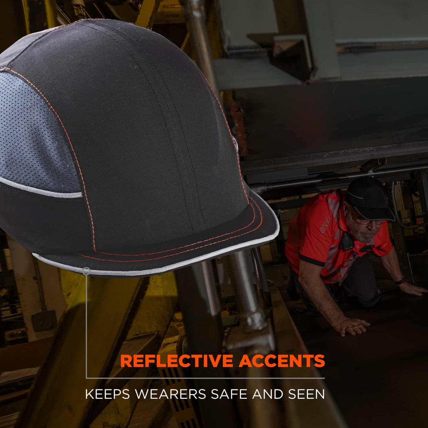 Black Bump Cap - Ergodyne - Micro Brim Design